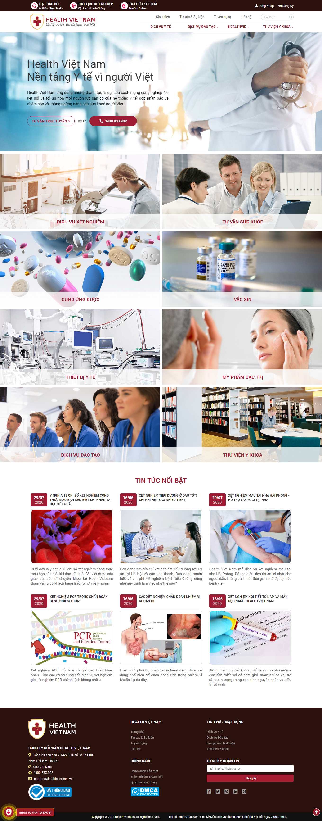 Thiết kế Web y tế healthvietnam.vn