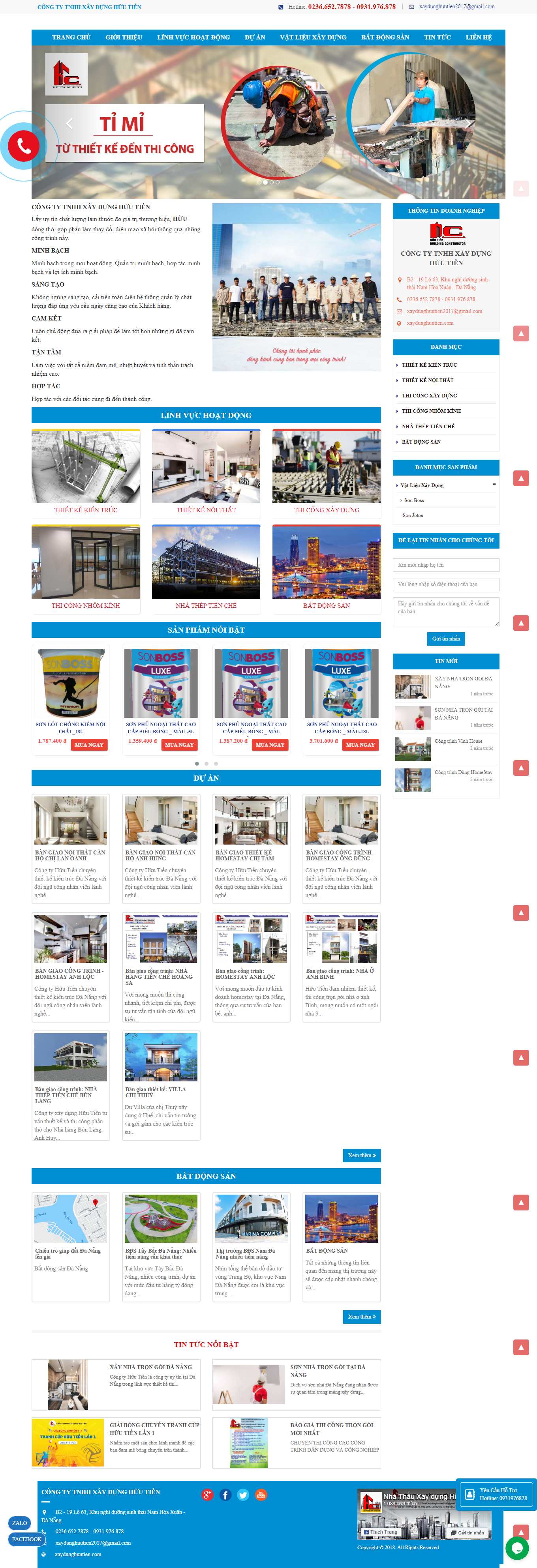 Thiết kế Web kiến trúc xaydunghuutien.com