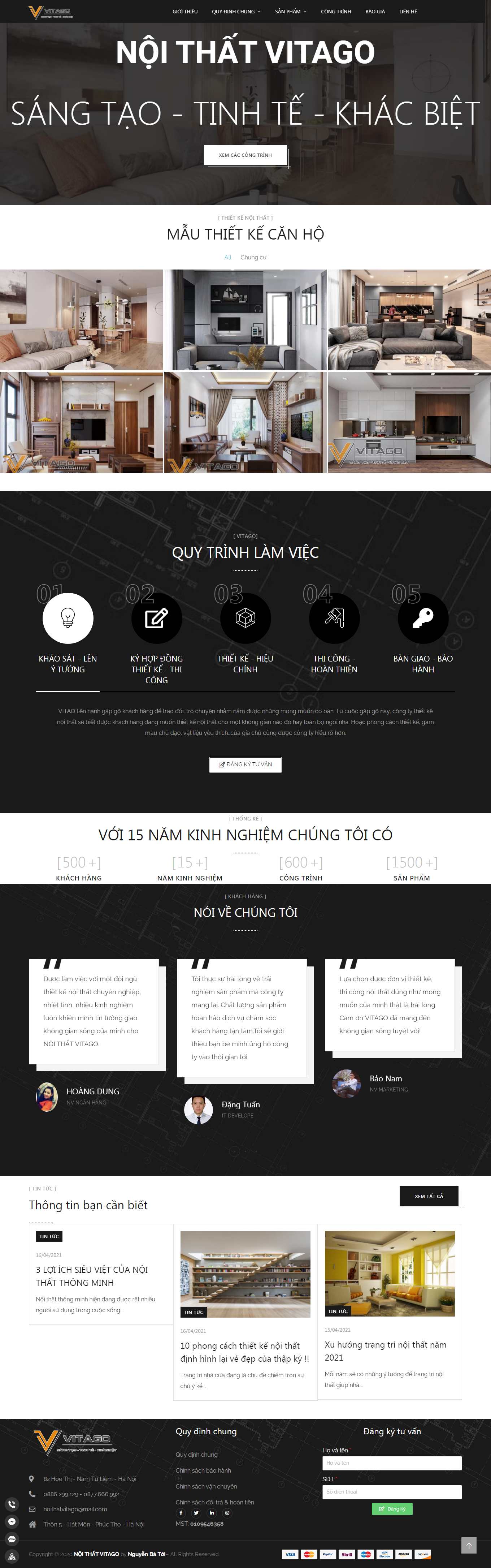 Thiết kế Web kiến trúc vitago.vn