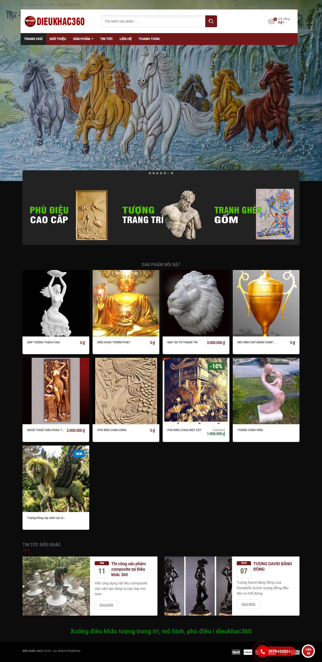 Thiết kế Web điêu khắc dieukhac360.com.vn