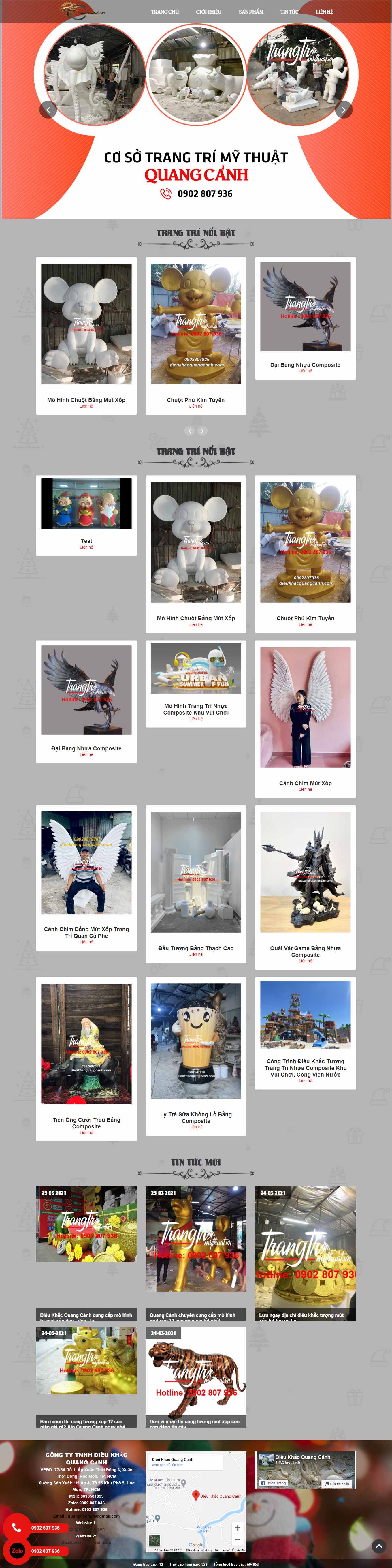 Thiết kế Web điêu khắc trangtrimythuat.vn