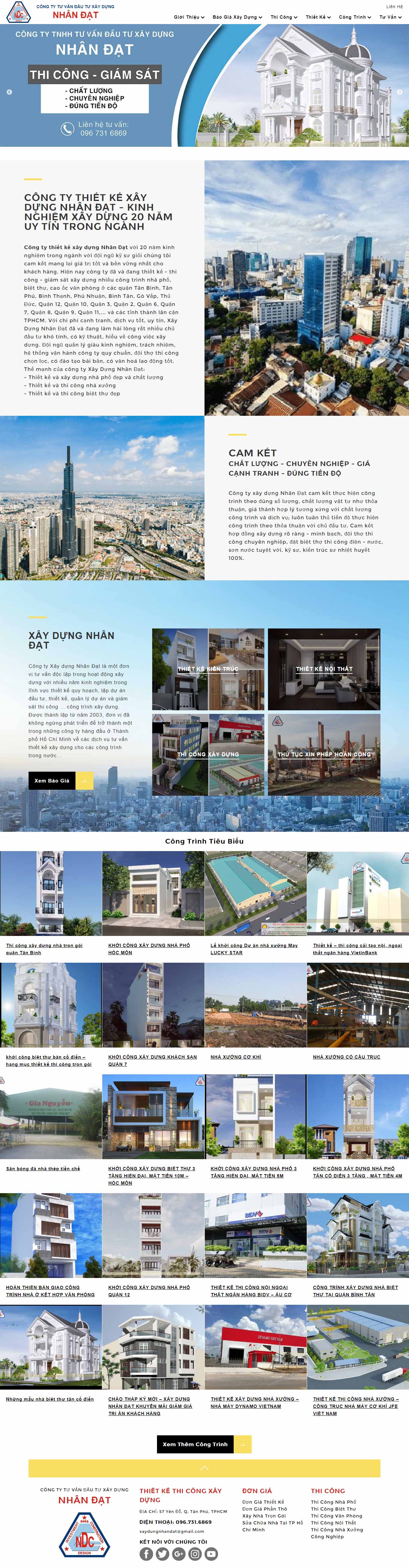 Thiết kế Web vật liệu xây dựng xaydungnhandat.com.vn