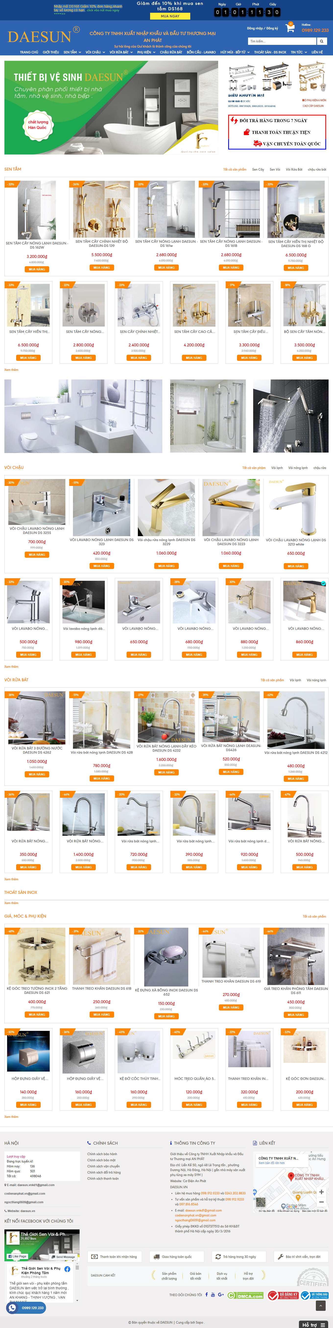 Thiết kế Web sen vòi daesun.vn