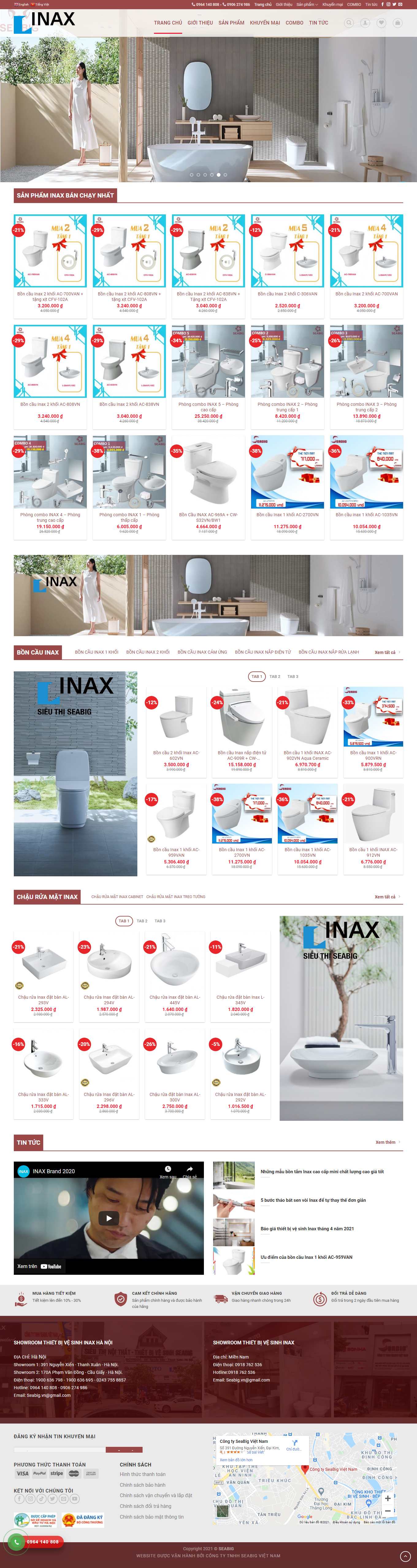 Thiết kế Web sen vòi thietbivesinhinax.vn