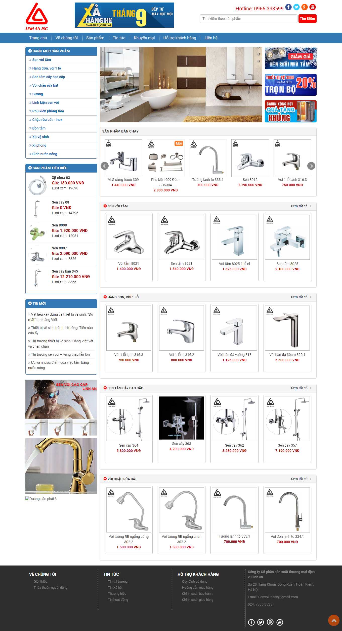 Thiết kế Web sen vòi senvoilinhan.com