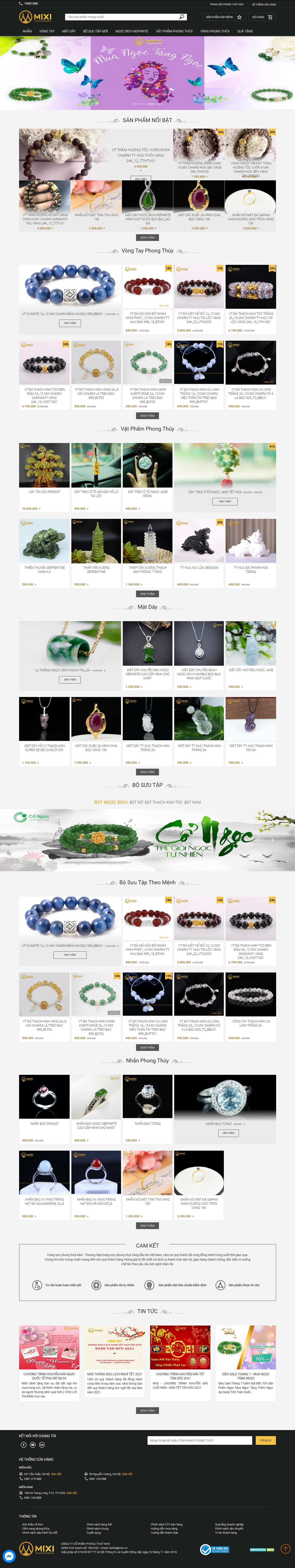 Thiết kế Web vòng tay phong thủy mixi.vn