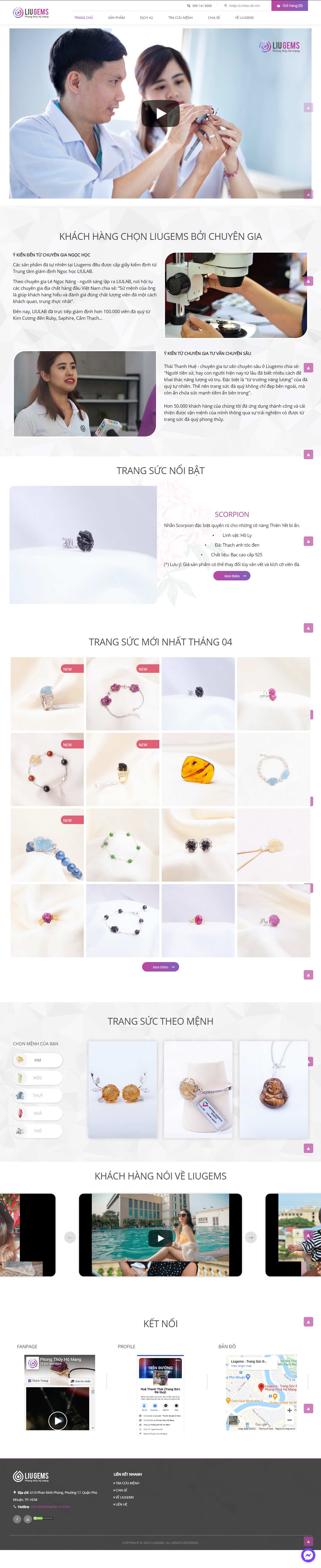 Thiết kế Web vòng tay phong thủy liu.com.vn