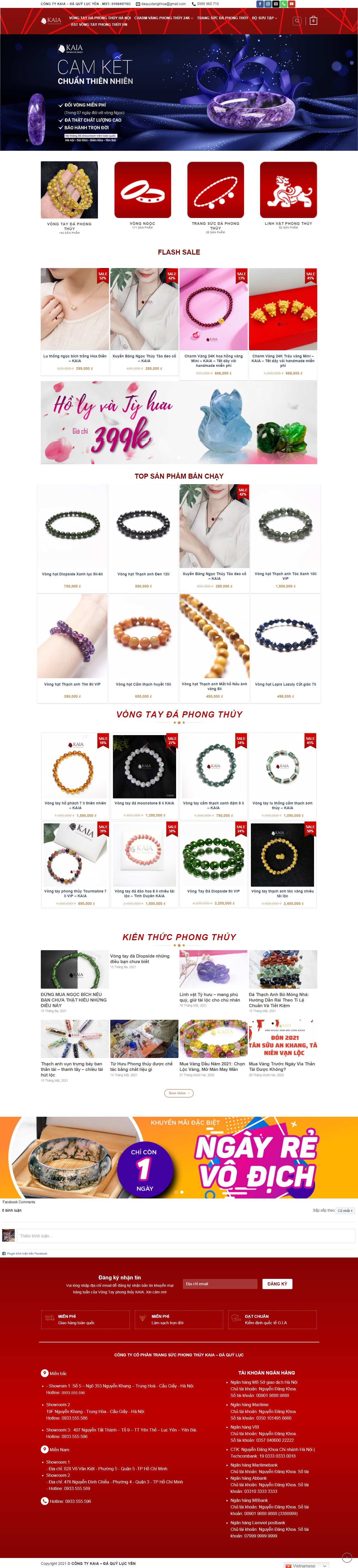 Thiết kế Web vòng tay phong thủy kaia.vn