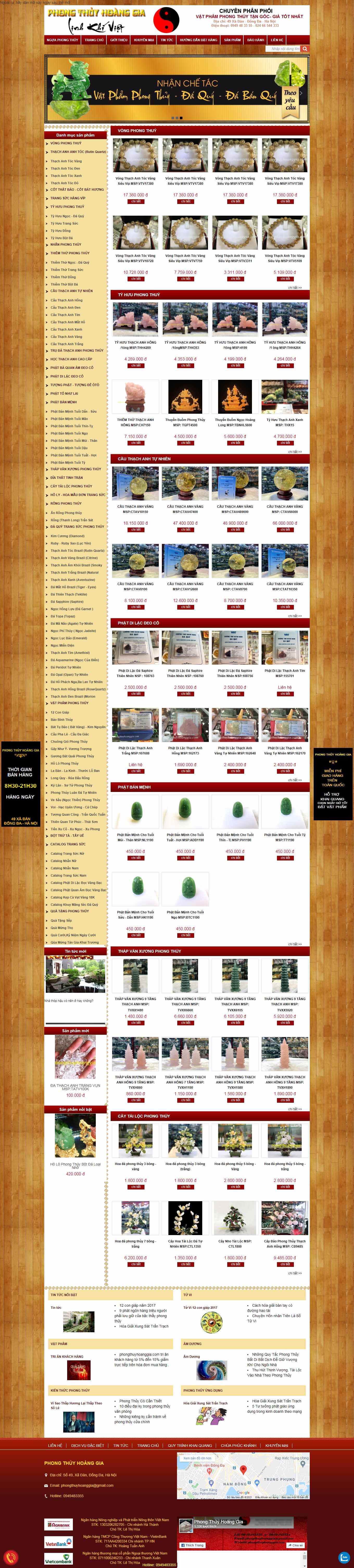 Thiết kế Web vòng tay phong thủy phongthuyhoanggia.com