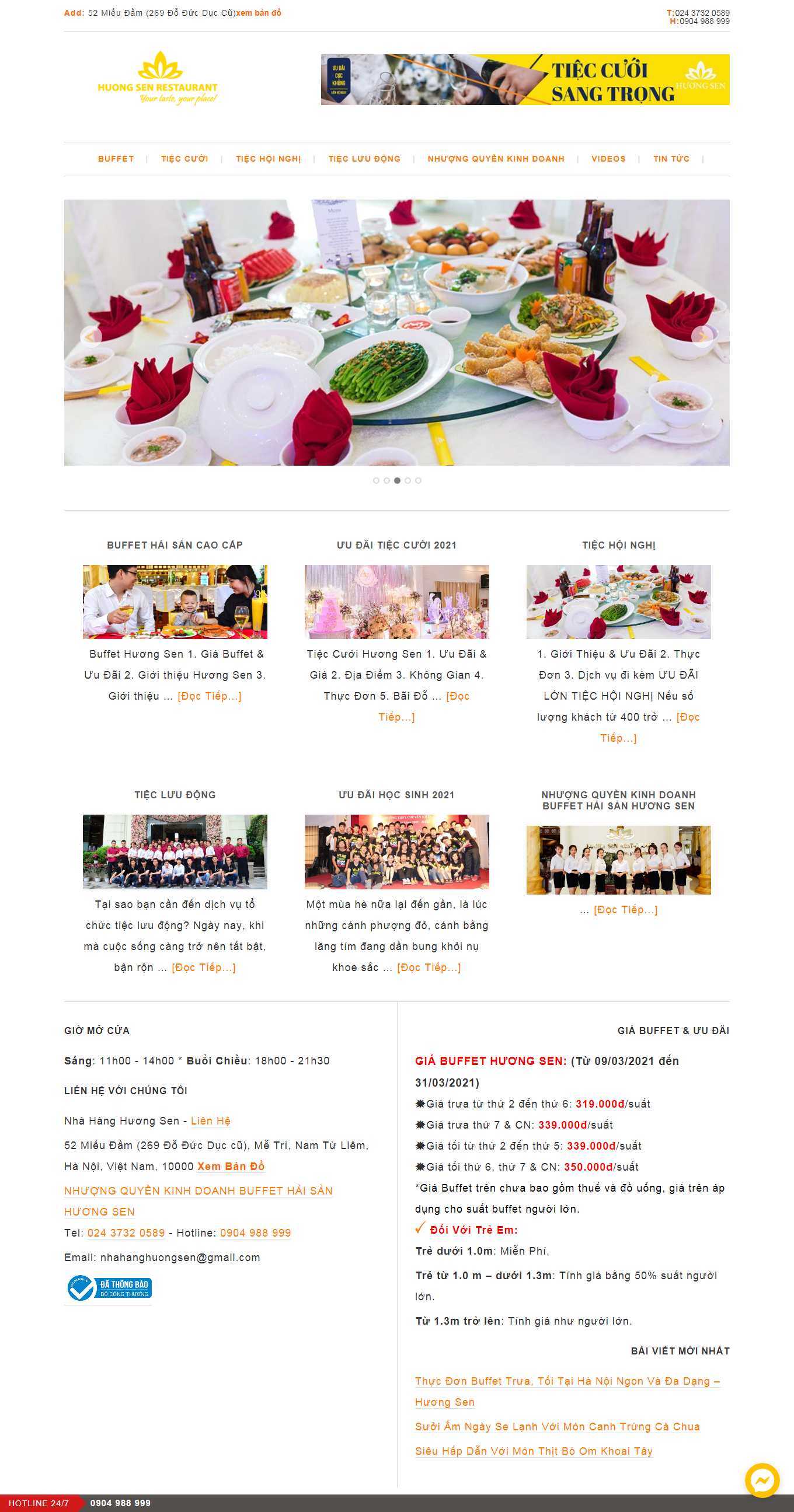 Thiết kế Web đẹp nhất nhahanghuongsen.com.vn