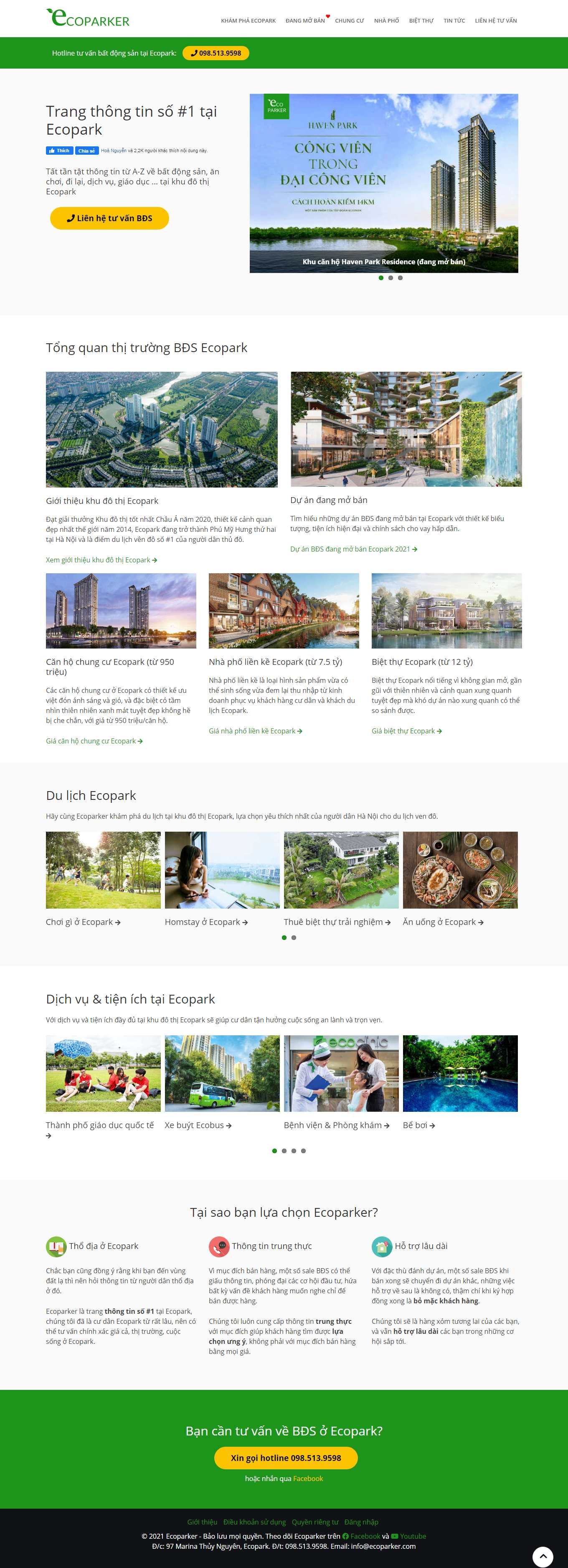 Thiết kế Web đẹp nhất ecoparker.com