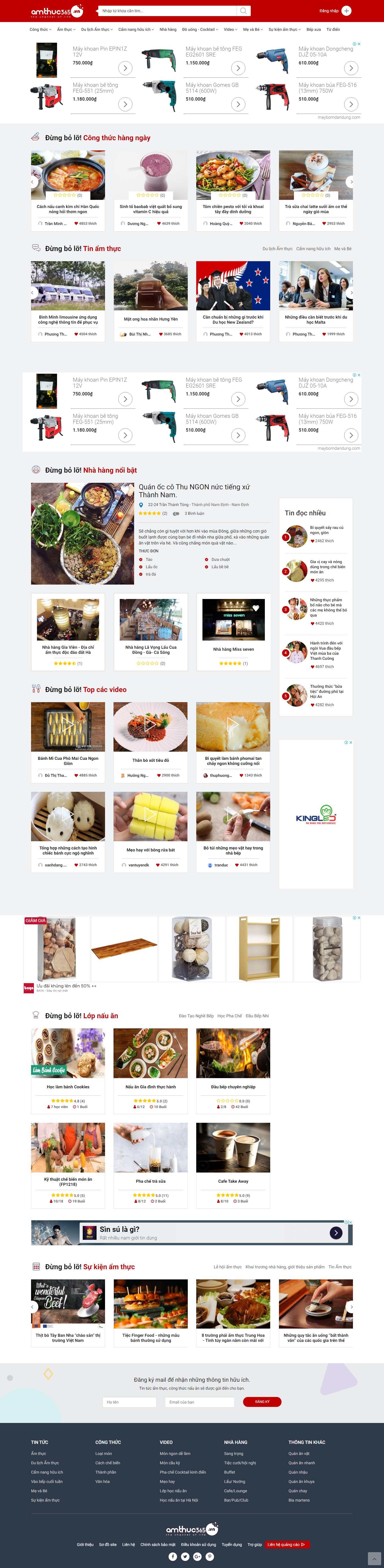 Thiết kế Web đẹp nhất amthuc365.vn
