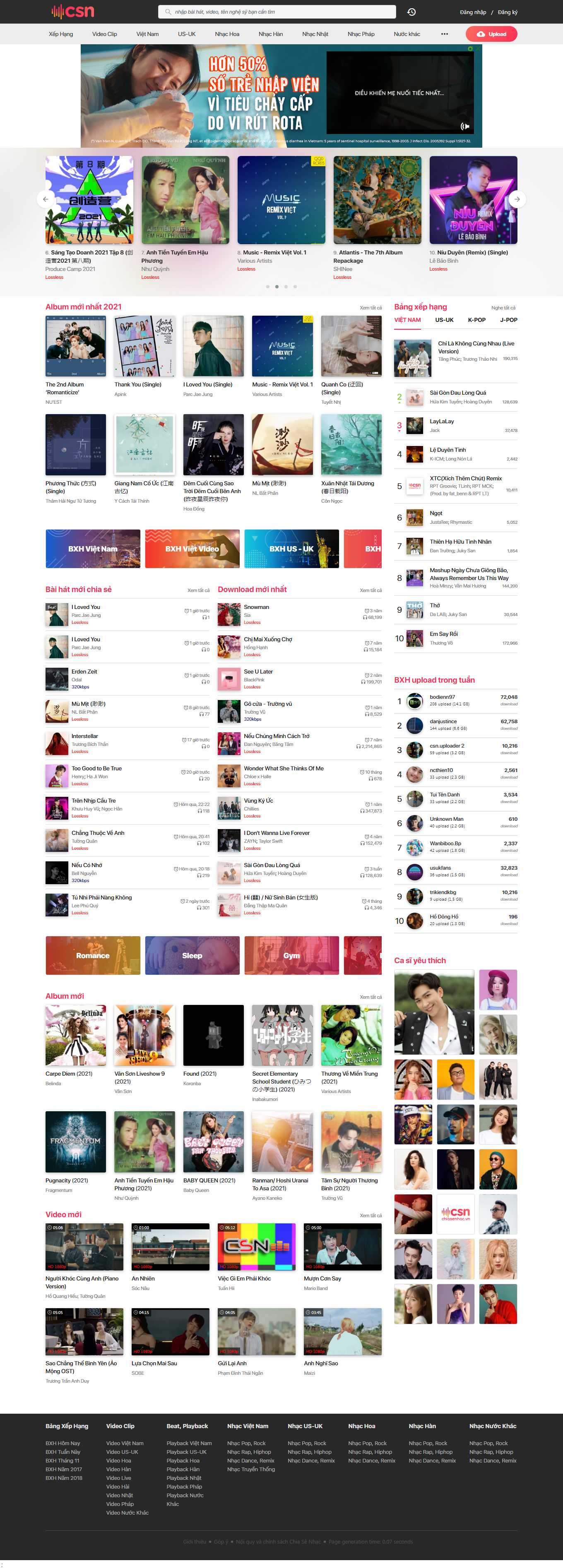 Thiết kế Web nhạc chiasenhac.vn
