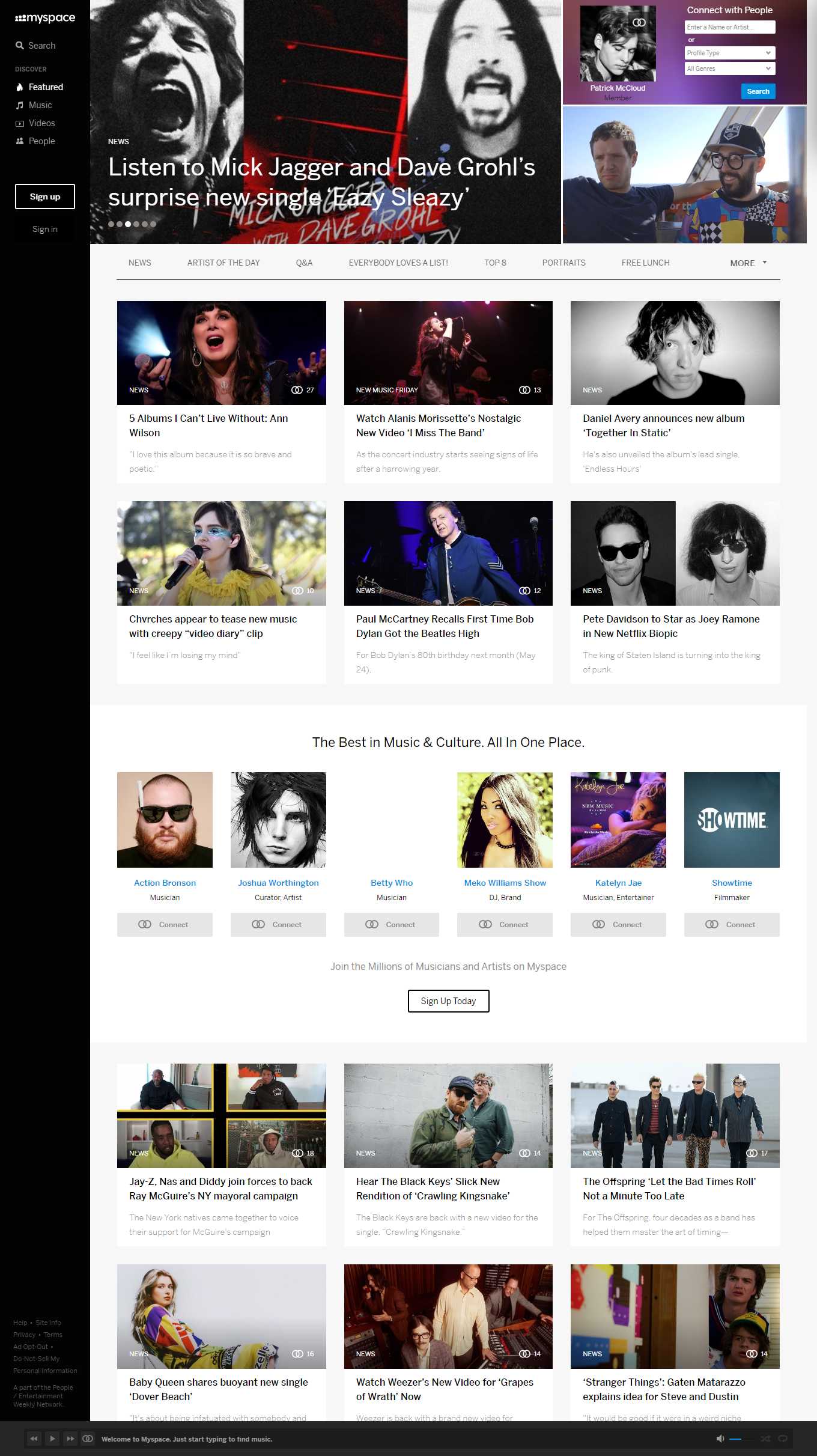 Thiết kế Web nhạc myspace.com