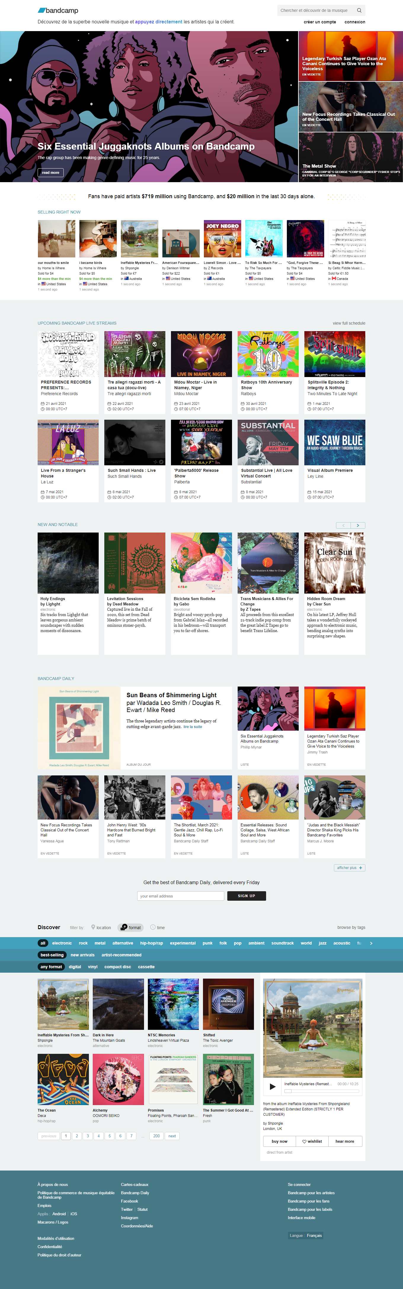 Thiết kế Web nhạc bandcamp.com