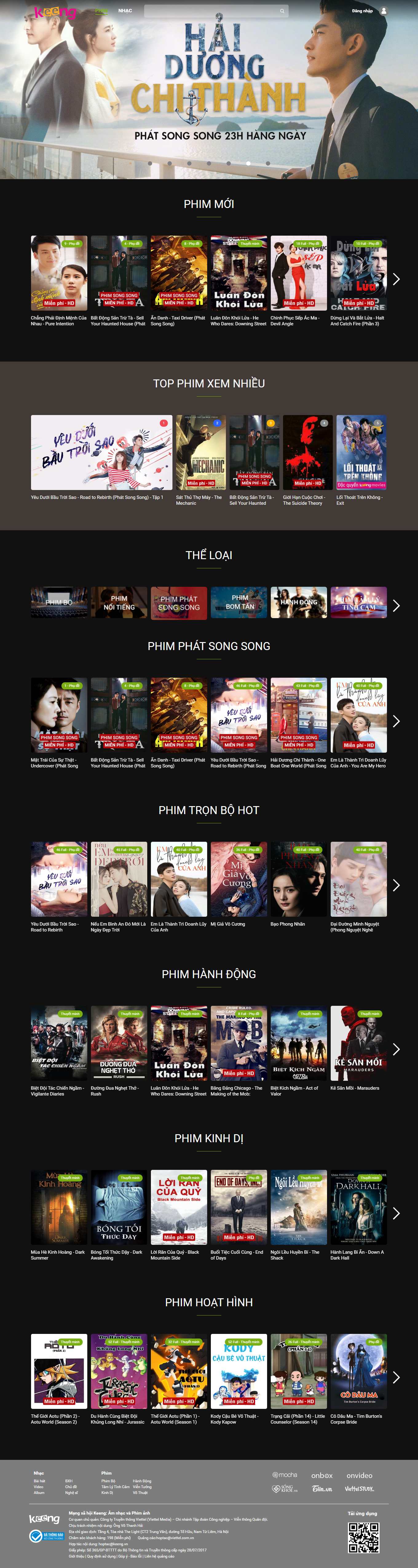 Thiết kế Web phim phim.keeng.vn