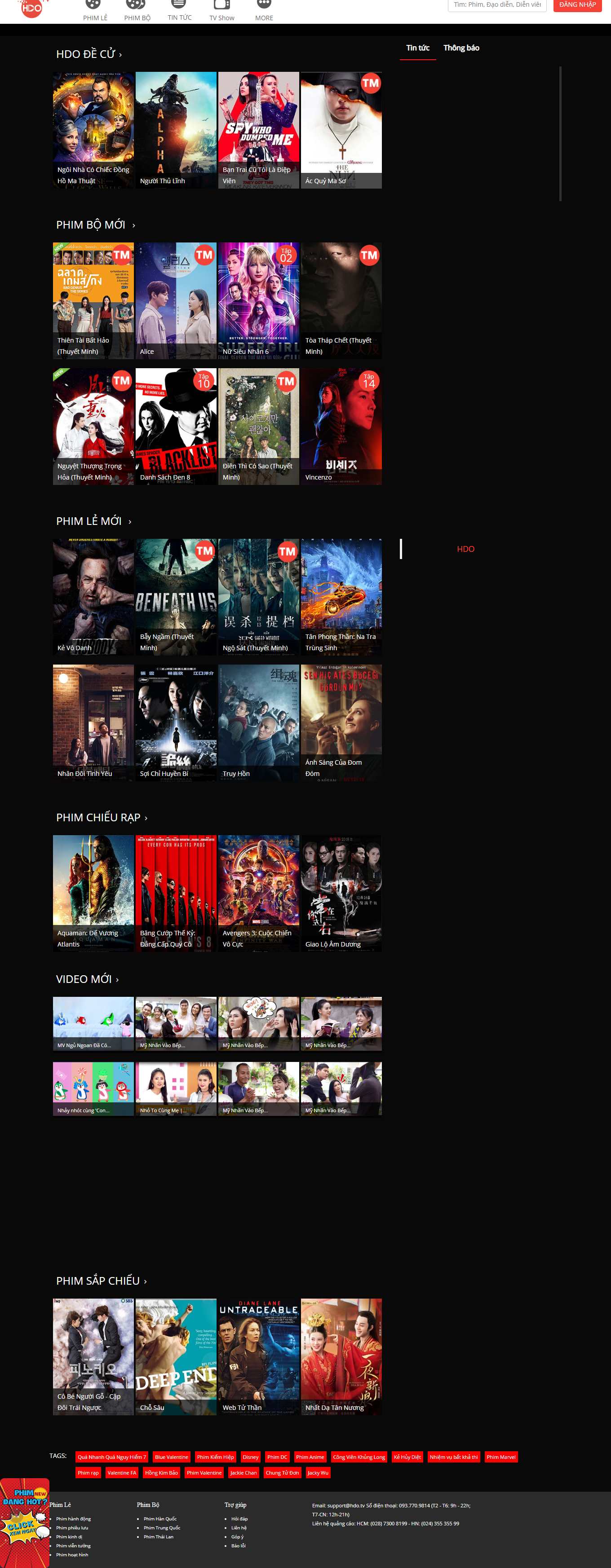 Thiết kế Web phim hdo.tv