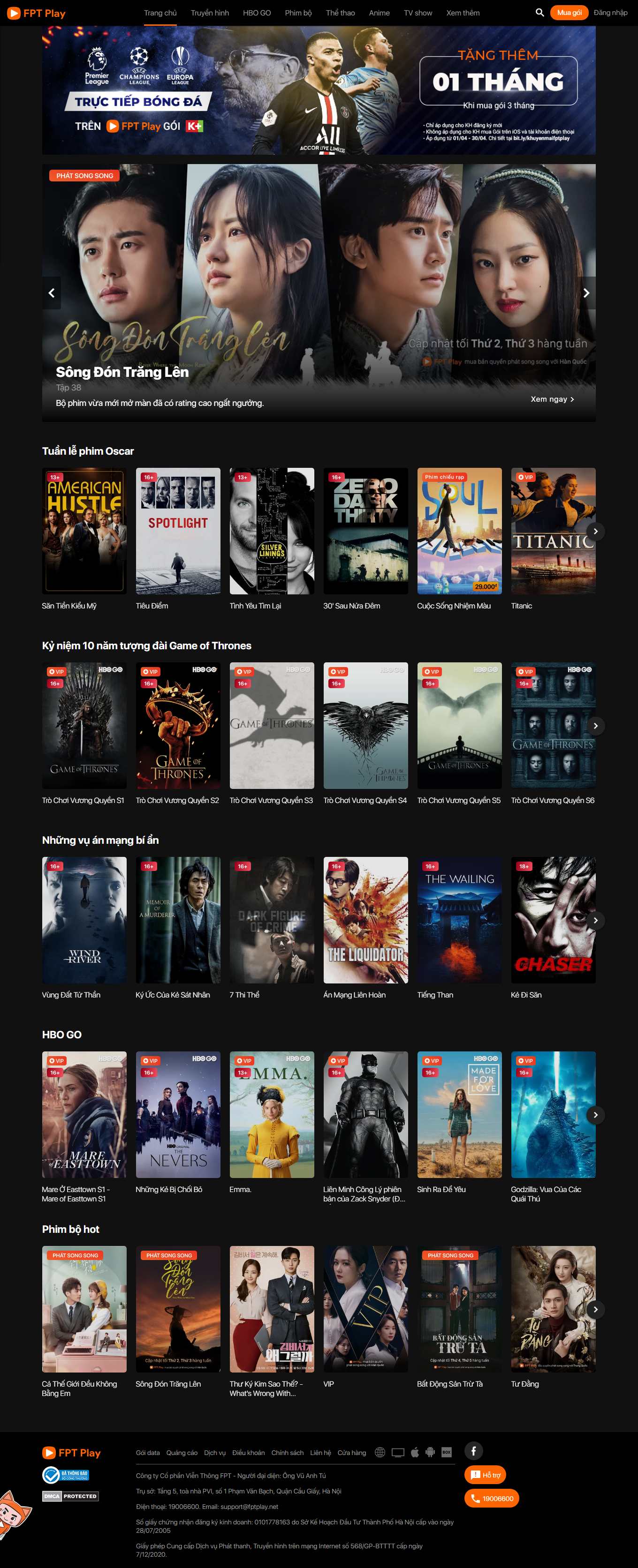 Thiết kế Web phim fptplay.vn