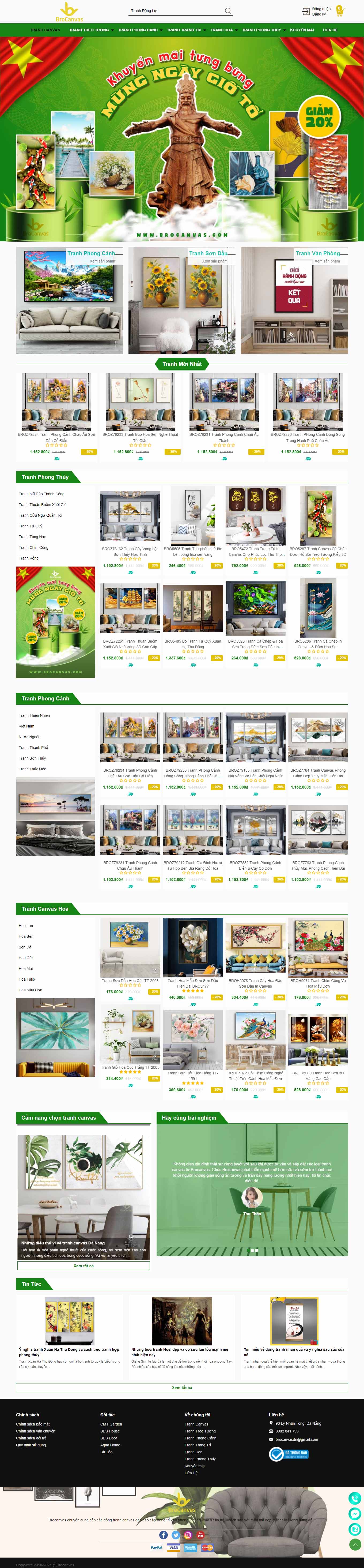 Thiết kế Web tranh ảnh brocanvas.com