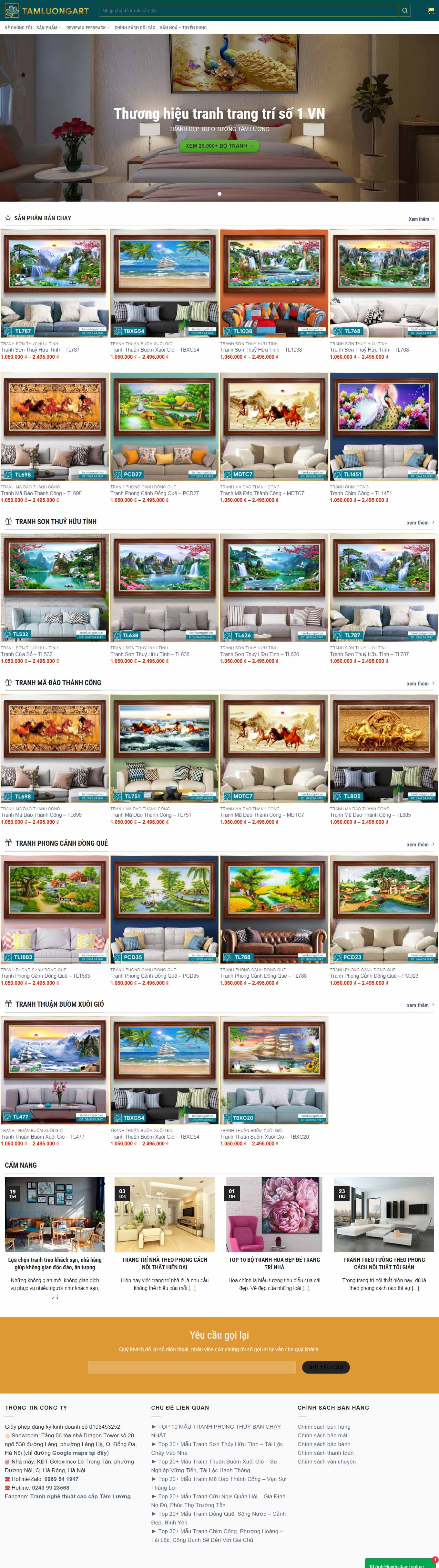 Thiết kế Web tranh ảnh tamluongart.vn