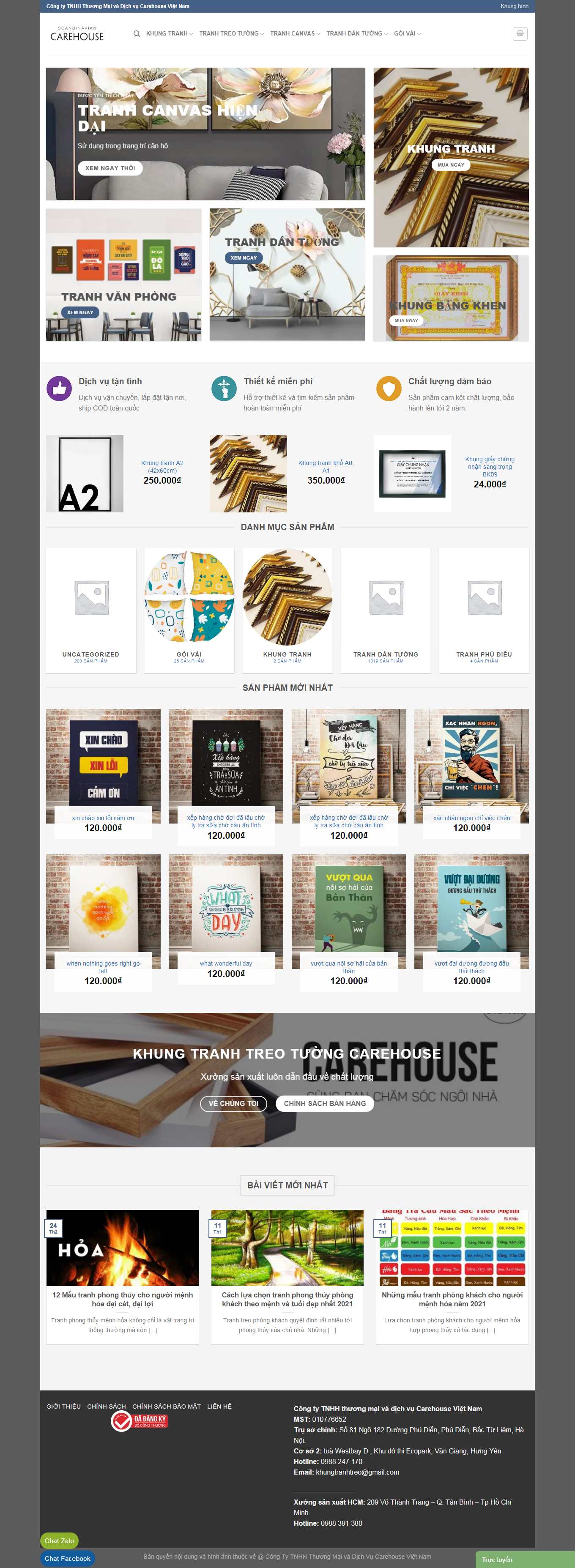 Thiết kế Web tranh ảnh khungtranhtreotuong.com