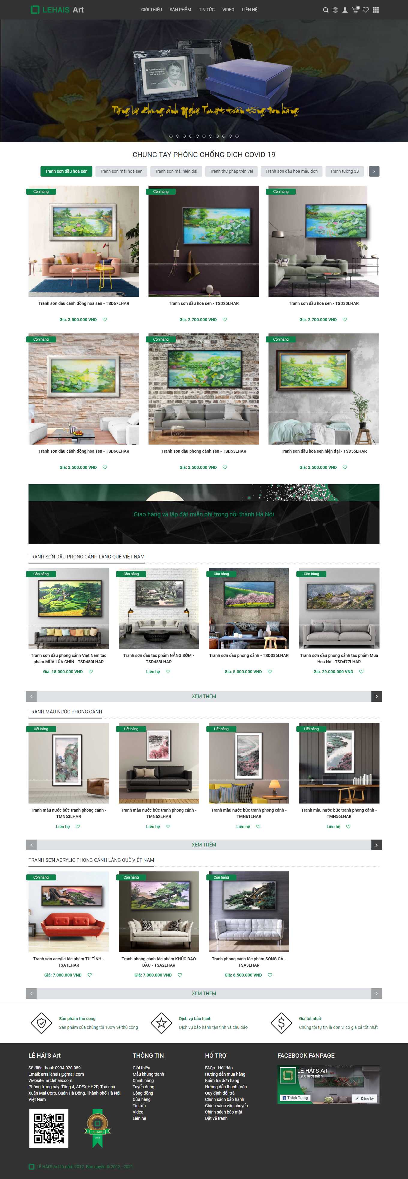 Thiết kế Web tranh ảnh art.lehais.com