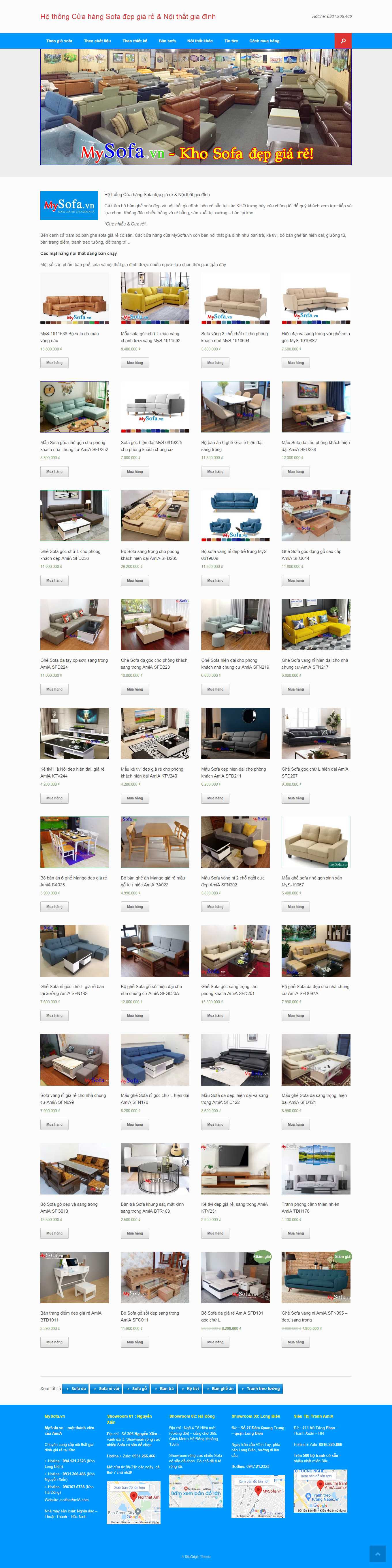 Thiết kế Web mẫu có sẵn mysofa.vn