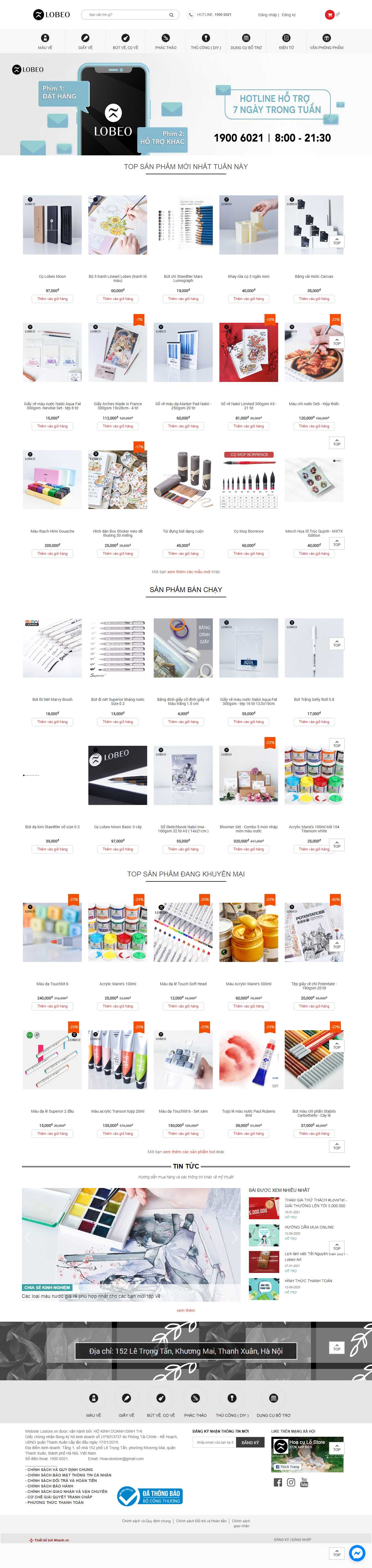 Thiết kế Web mẫu có sẵn lostore.vn