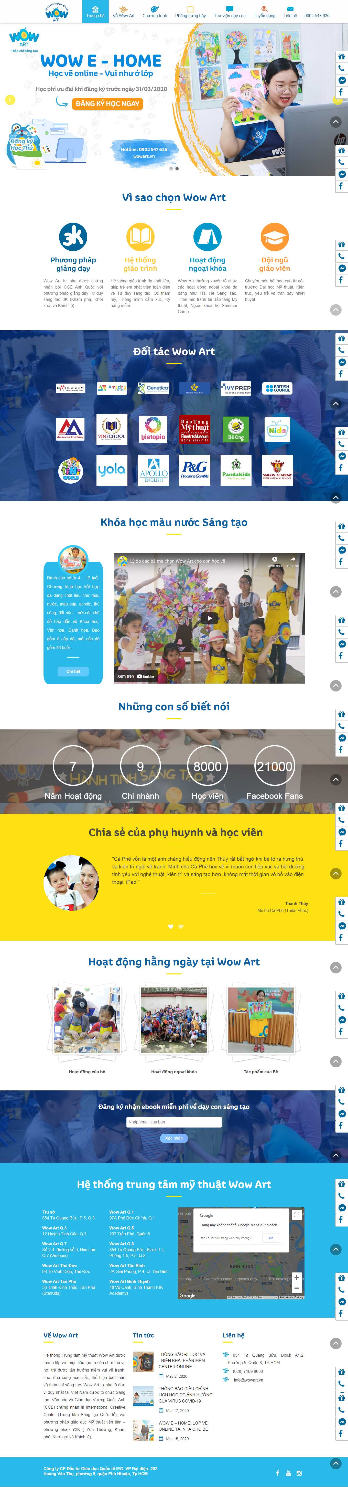 Thiết kế Web mẫu có sẵn wowart.vn