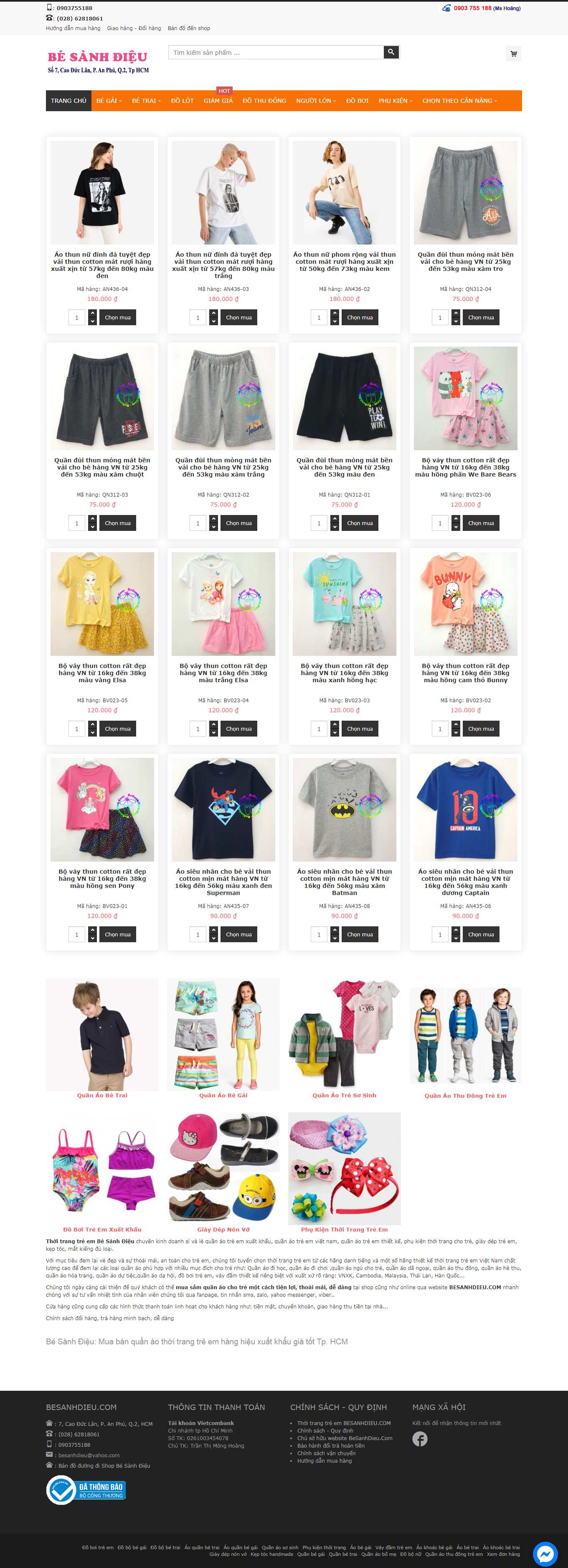 Thiết kế Web mẹ và bé besanhdieu.com