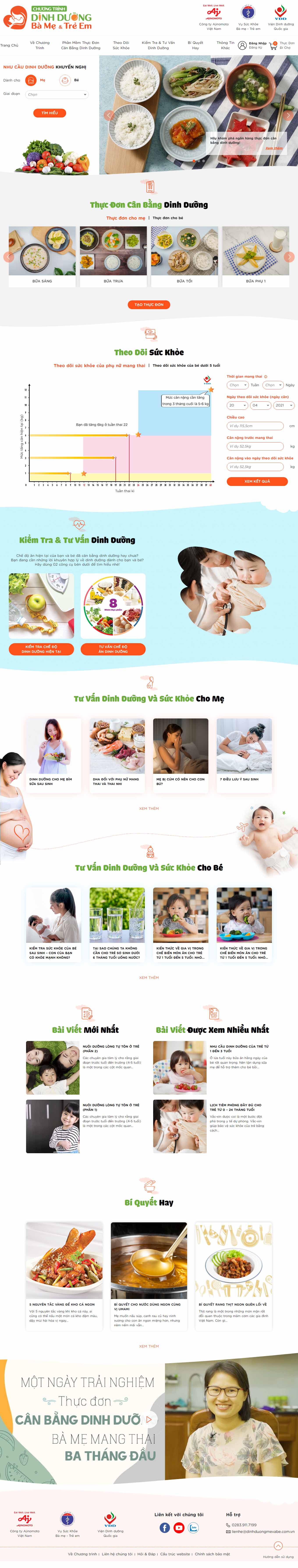 Thiết kế Web mẹ và bé dinhduongmevabe.com.vn