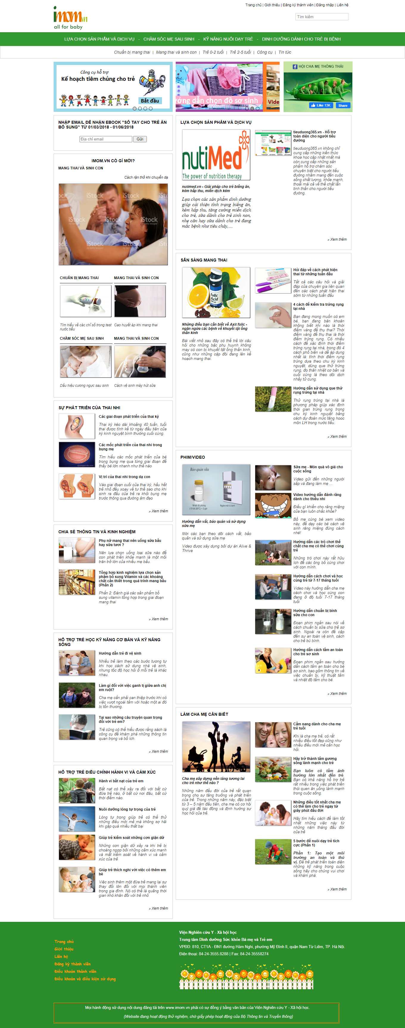 Thiết kế Web mẹ và bé imom.vn