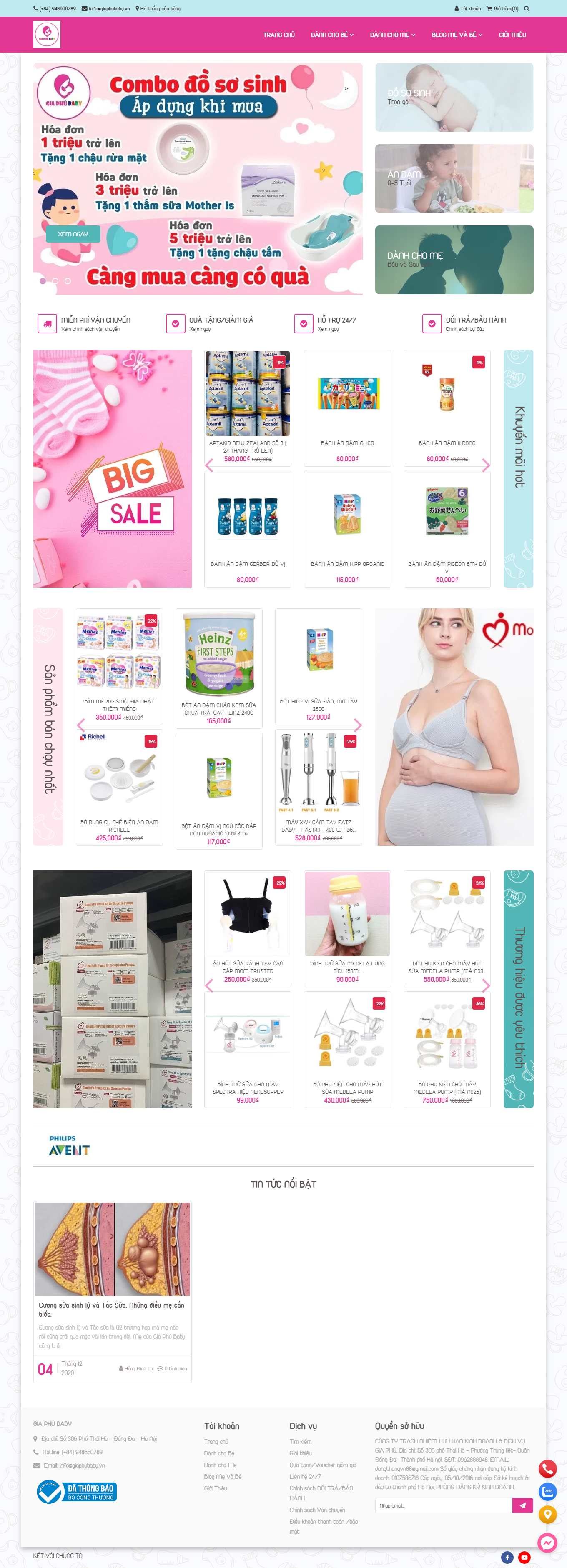 Thiết kế Web mẹ và bé giaphubaby.vn