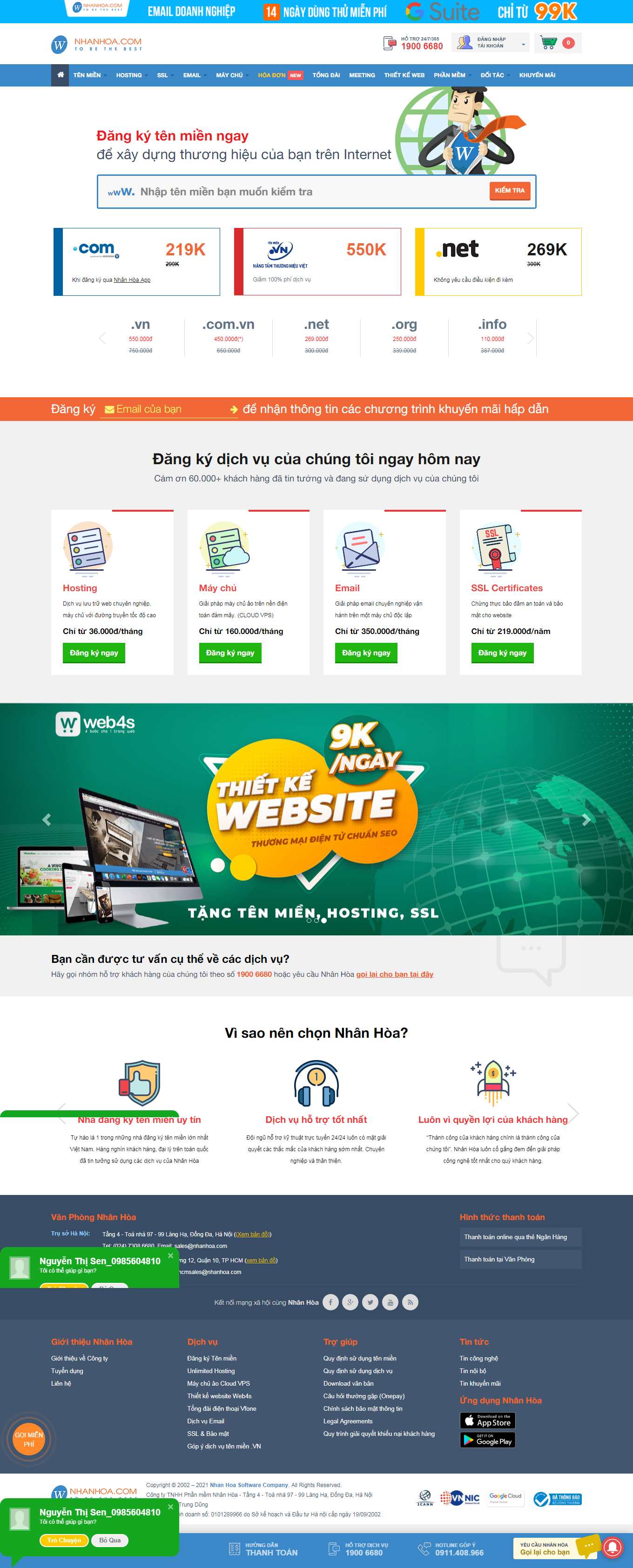 Thiết kế Web bán hosting nhanhoa.com