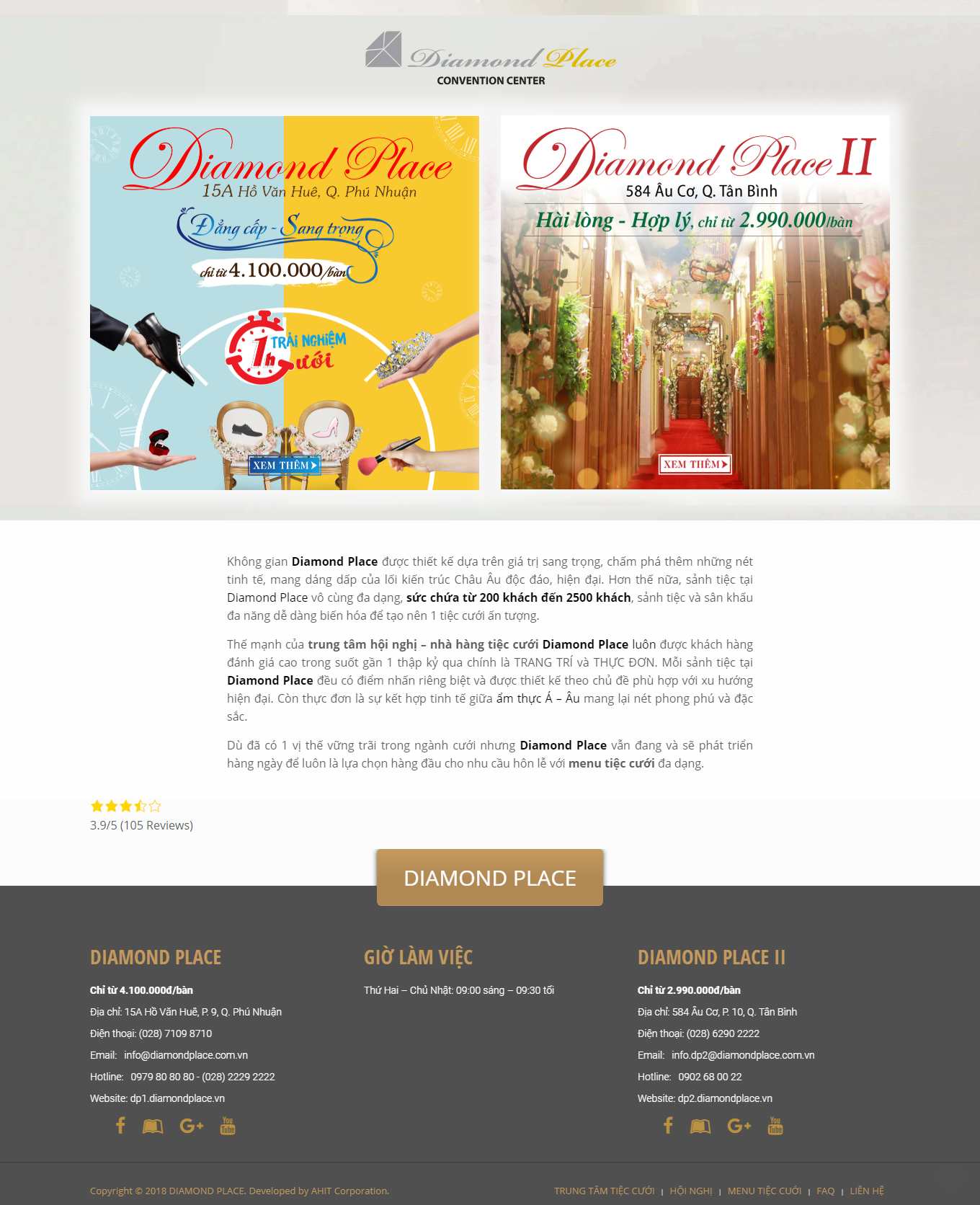 Thiết kế Web đồ họa đẹp diamondplace.vn