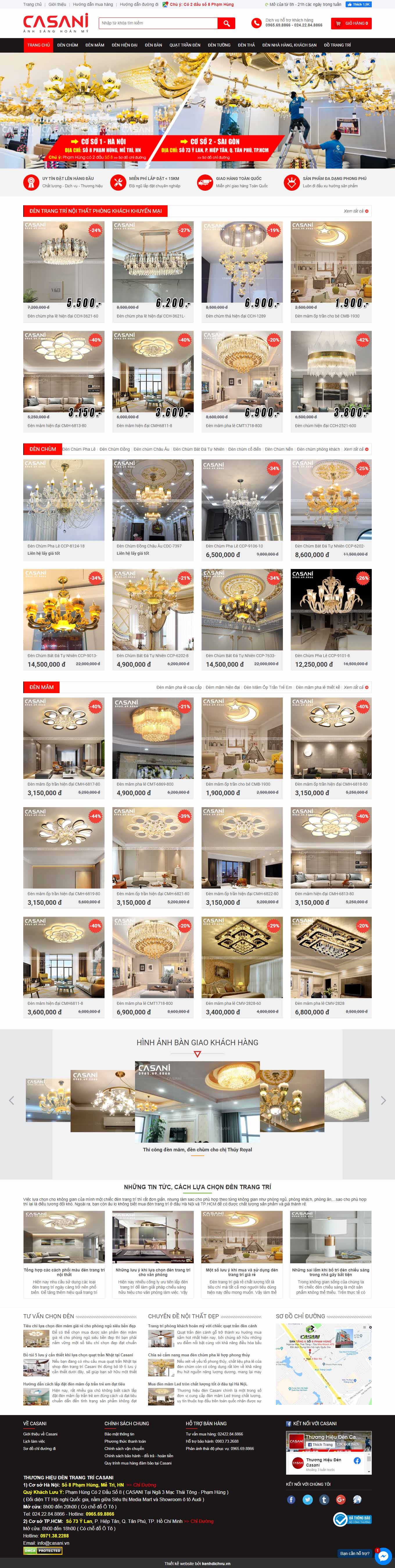 Thiết kế Web đồ họa đẹp casani.vn