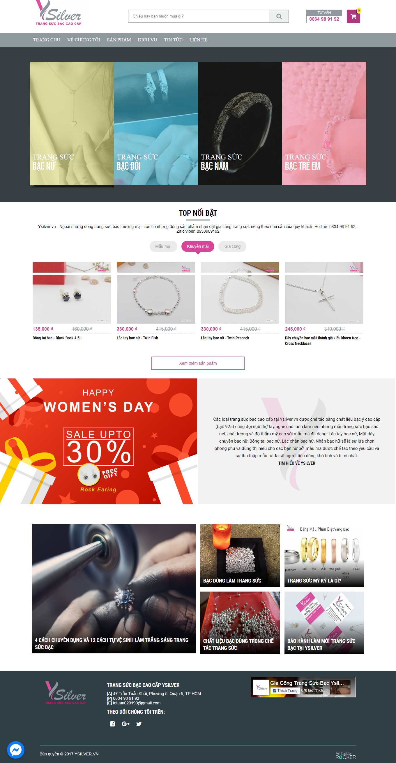 Thiết kế Web trọn gói ysilver.vn