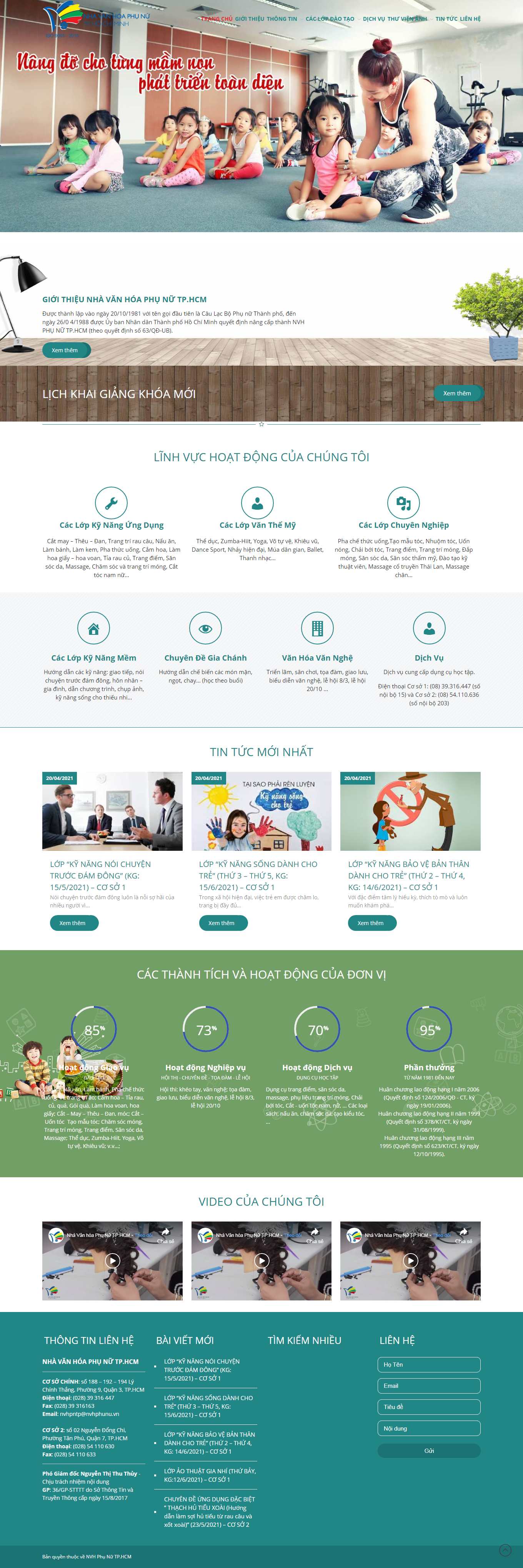 Thiết kế Web online nvhphunu.vn