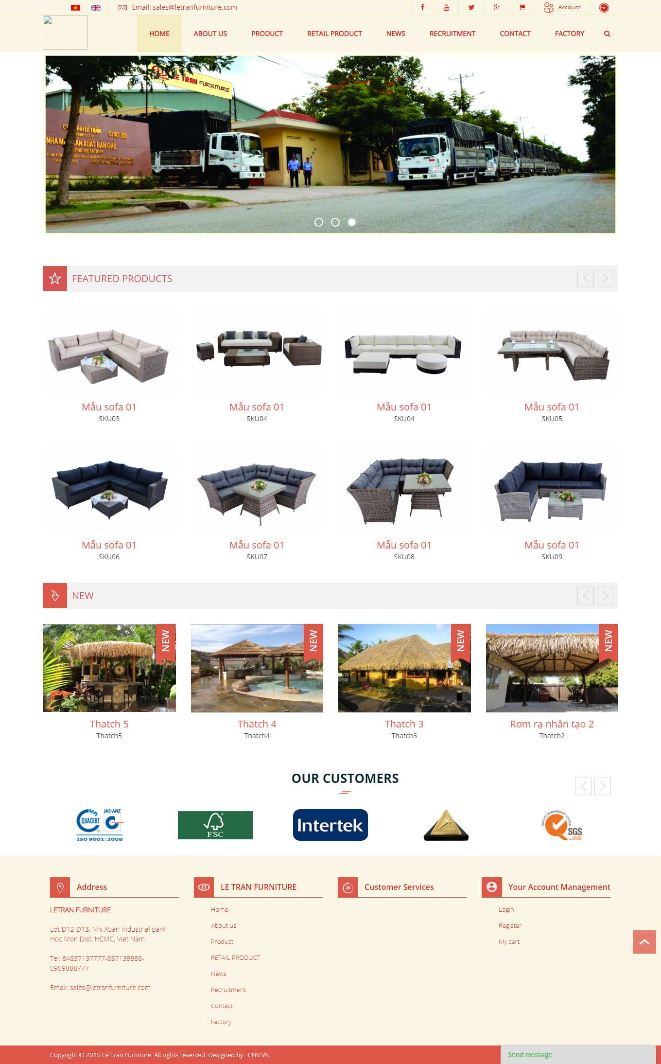 Thiết kế Web code thuần letranfurniture.com