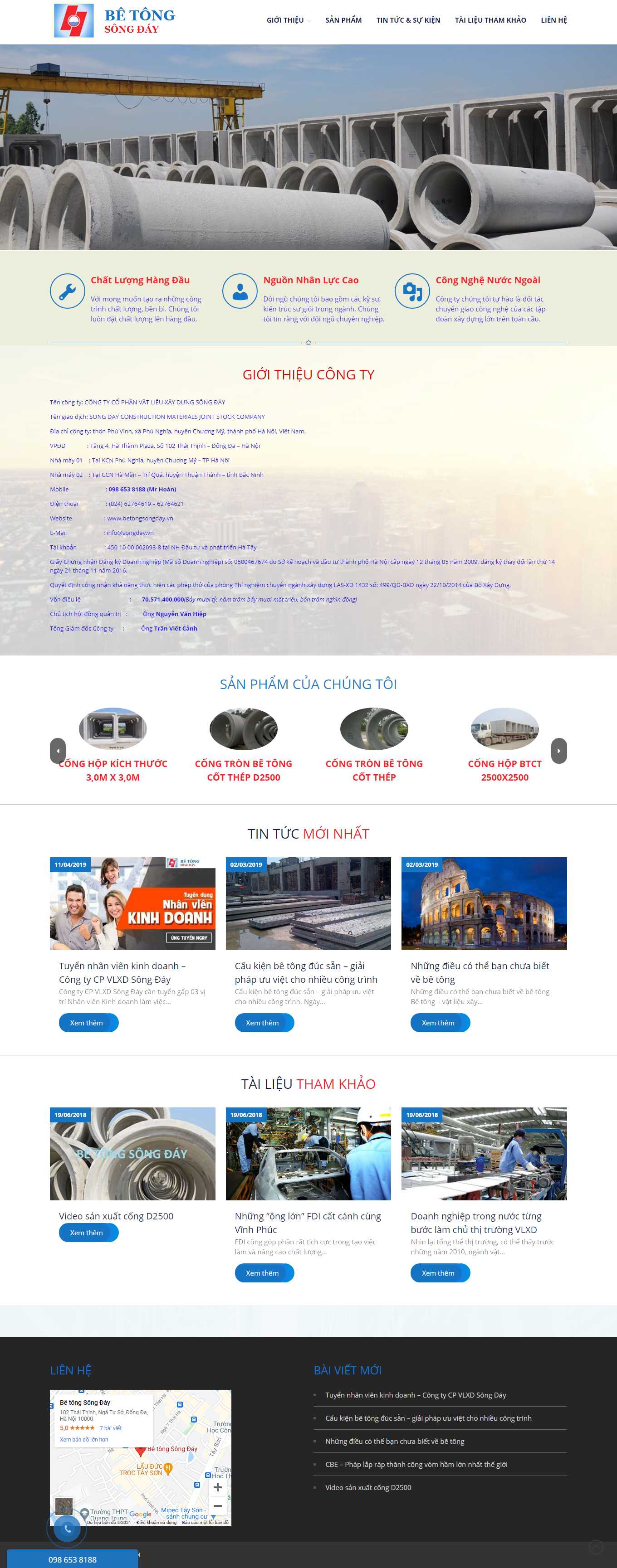 Thiết kế Web codeigniter betongsongday.vn