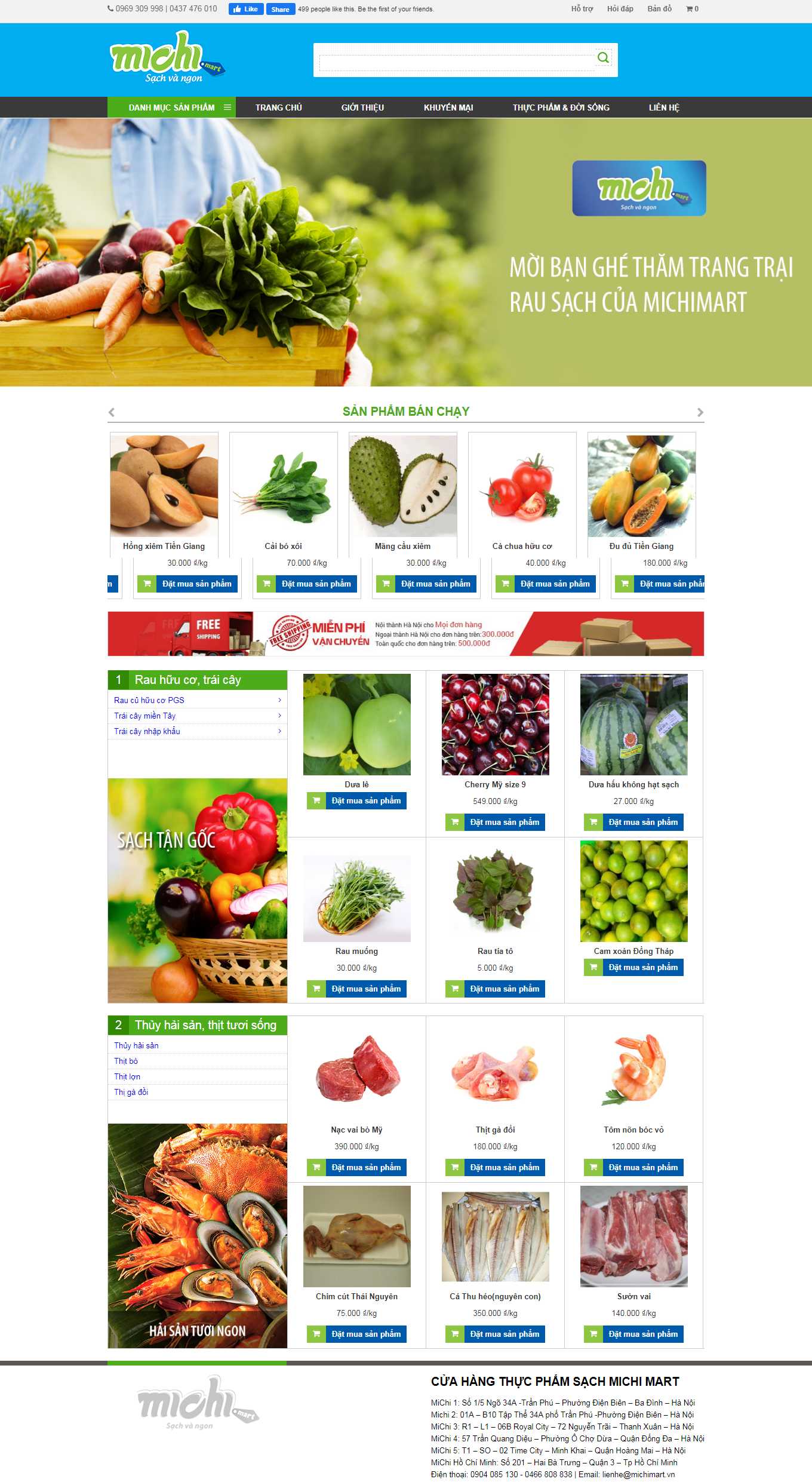 Thiết kế Web gian hàng michimart.vn