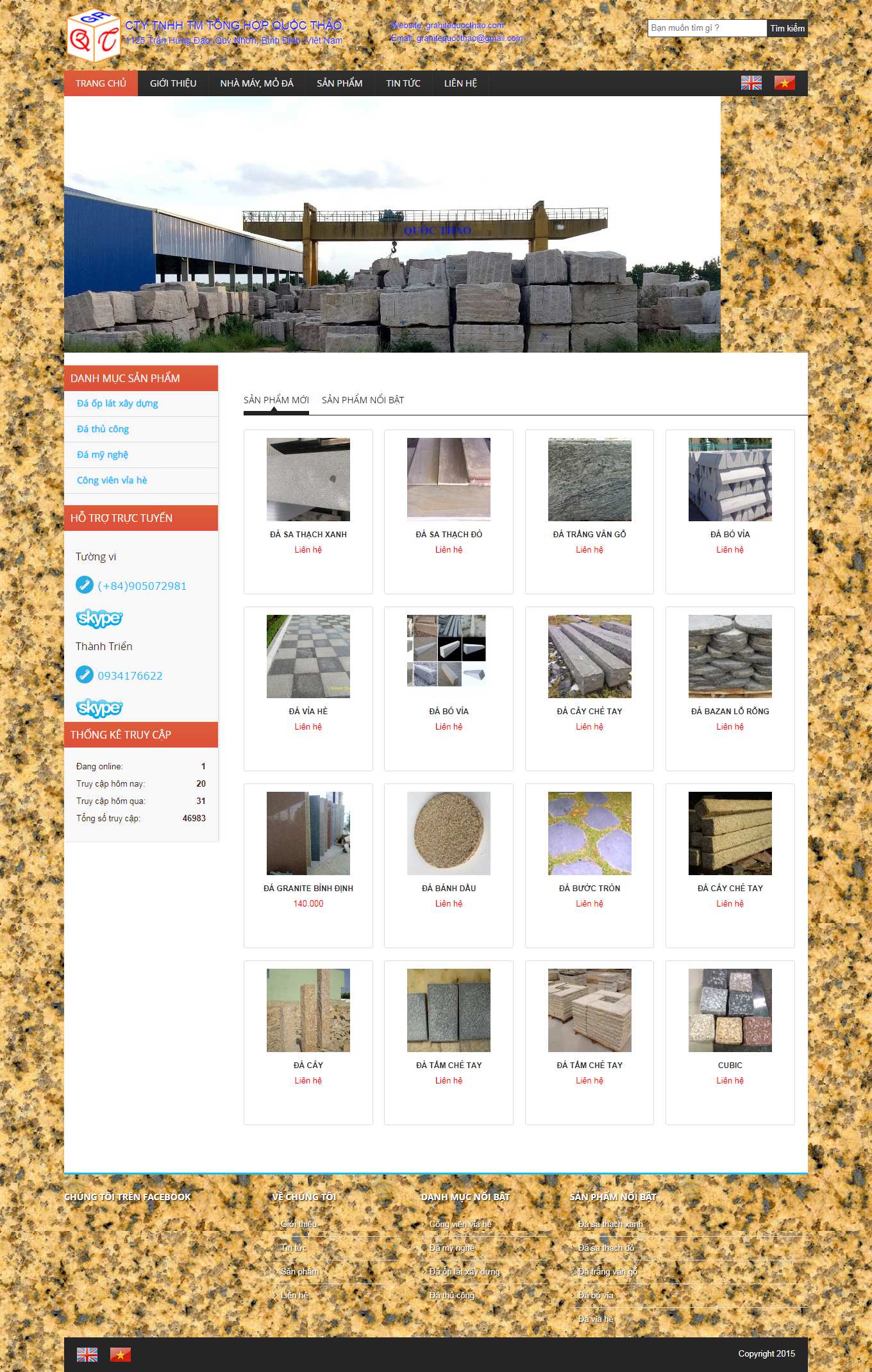 Thiết kế Web bán buôn granitequocthao.com
