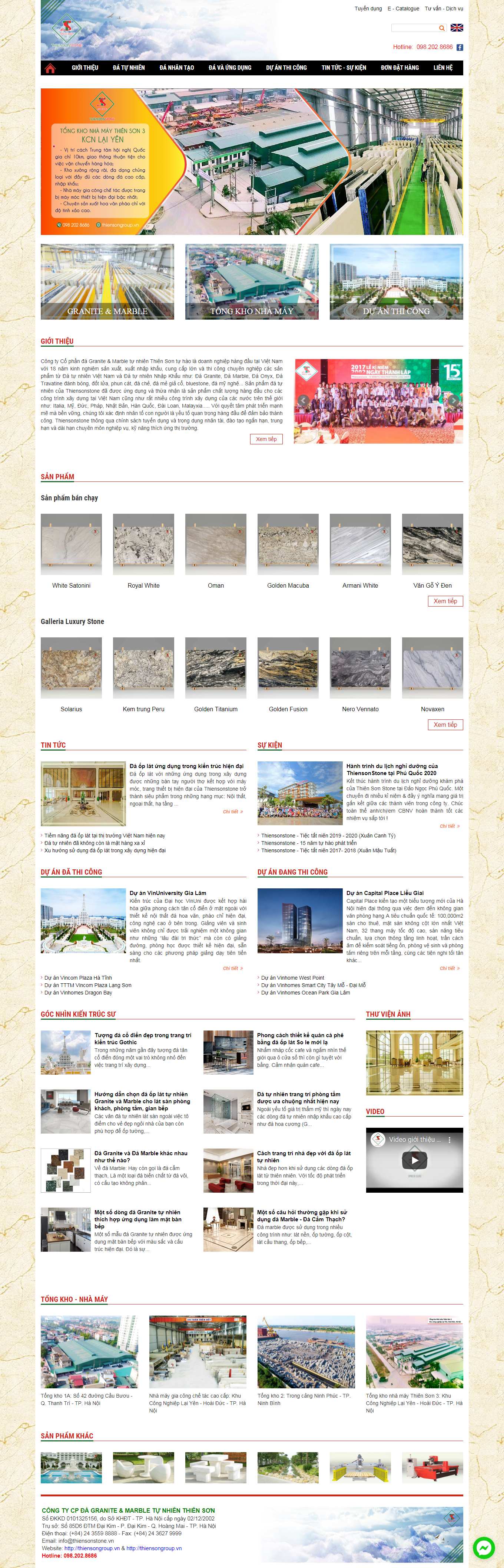 Thiết kế Web bán buôn thiensonstone.vn