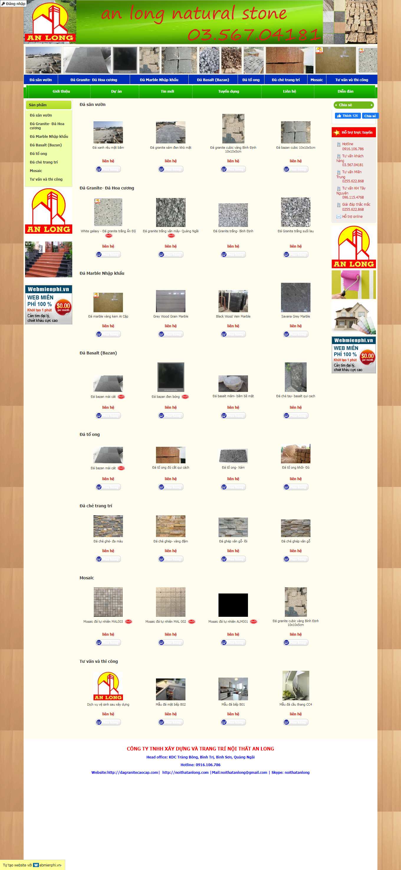 Thiết kế Web bán buôn dagranitecaocap.com