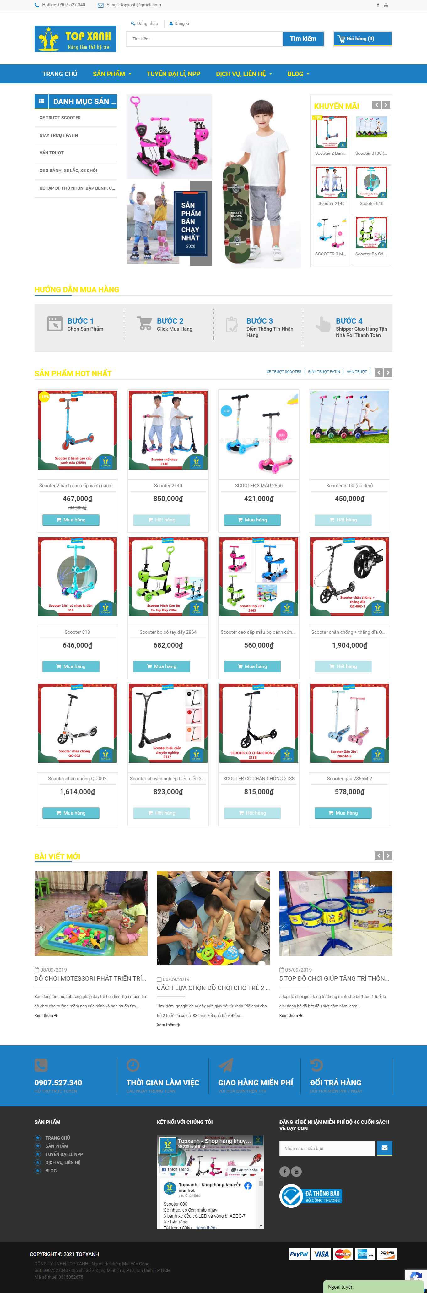 Thiết kế Web bán buôn topxanh.com