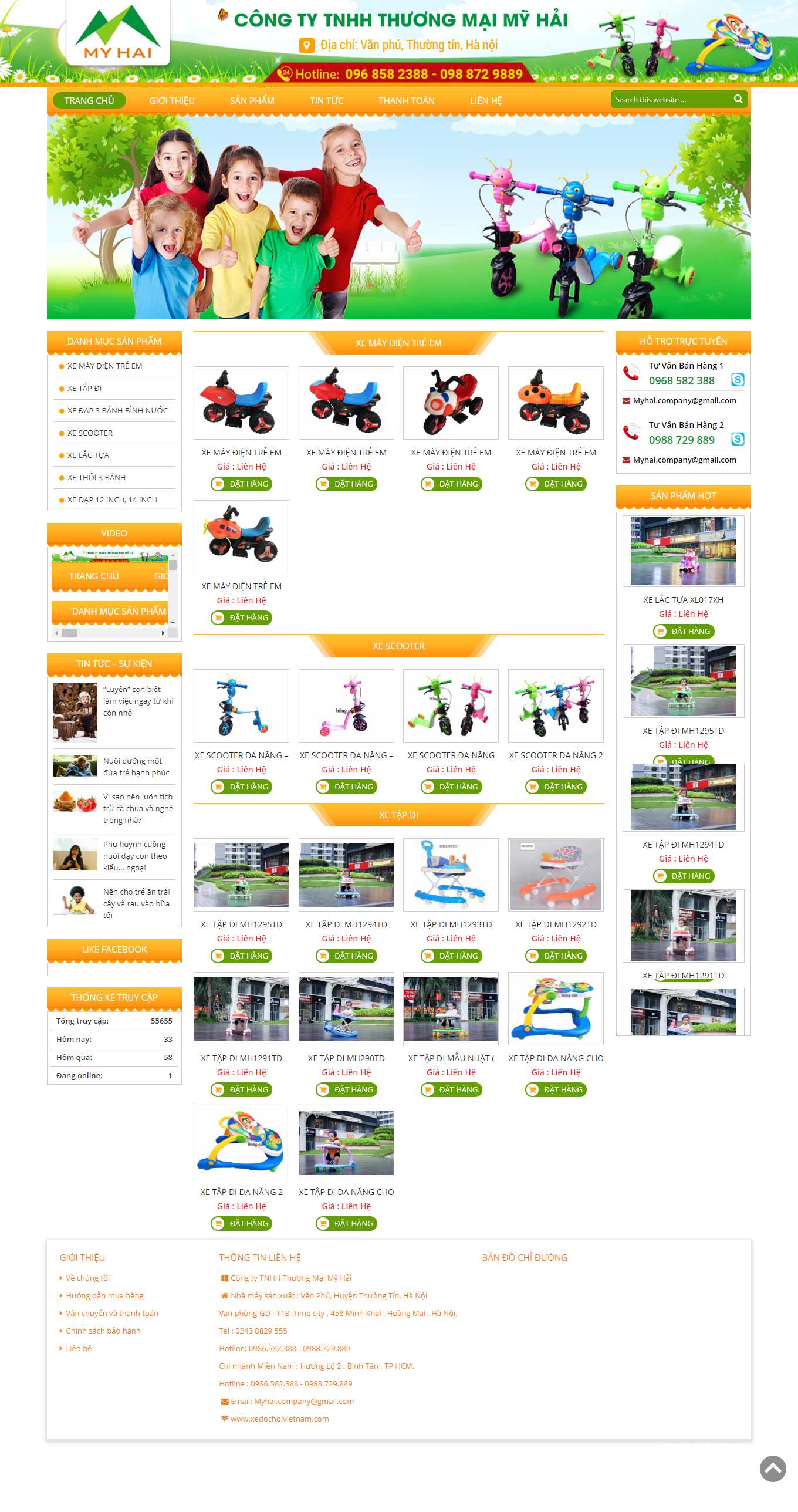 Thiết kế Web bán lẻ xedochoivietnam.com