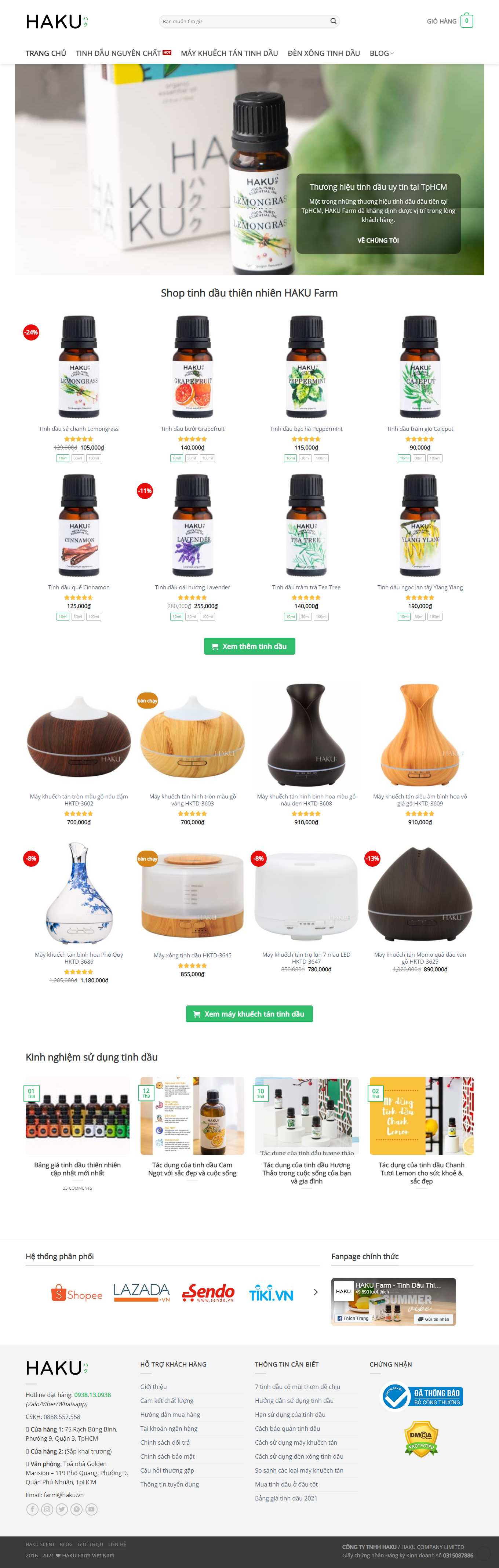 Thiết kế Web chợ online hakufarm.vn