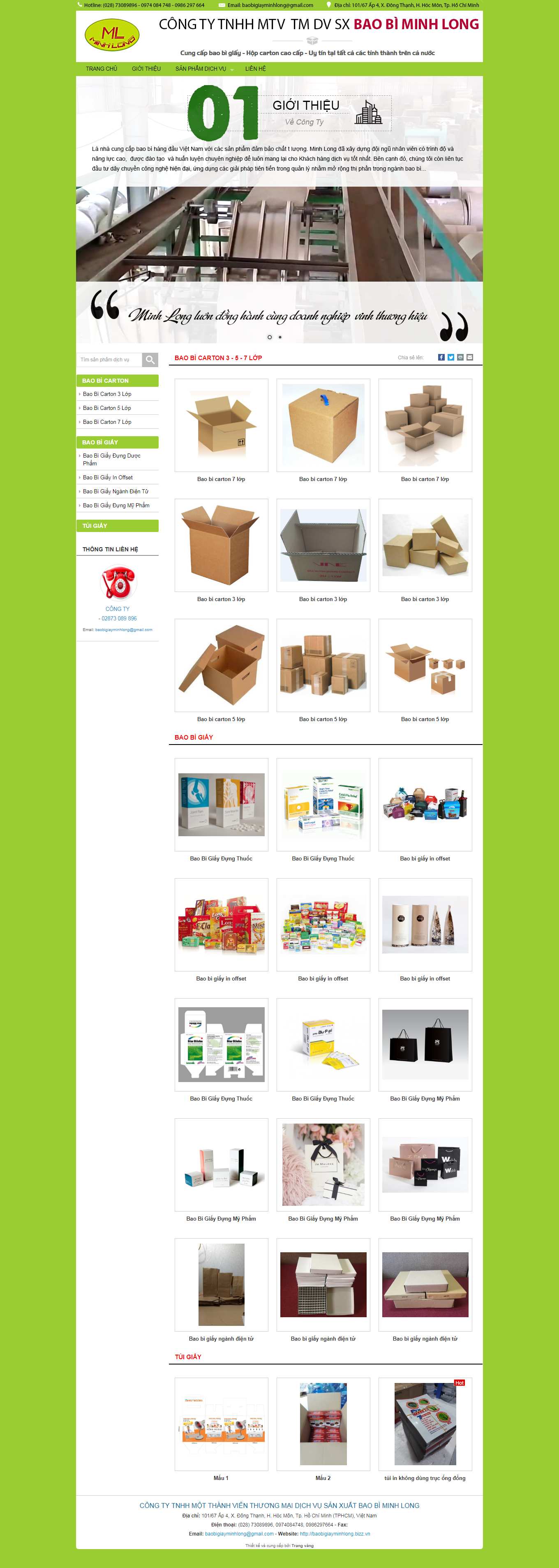 Thiết kế Web sáng tạo baobigiayminhlong.com