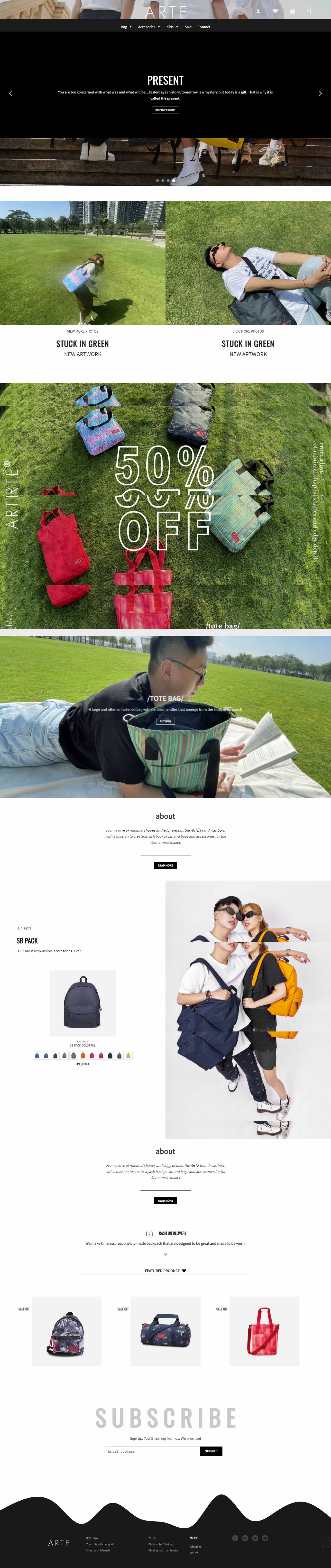 Thiết kế Web độc đáo artebags.vn