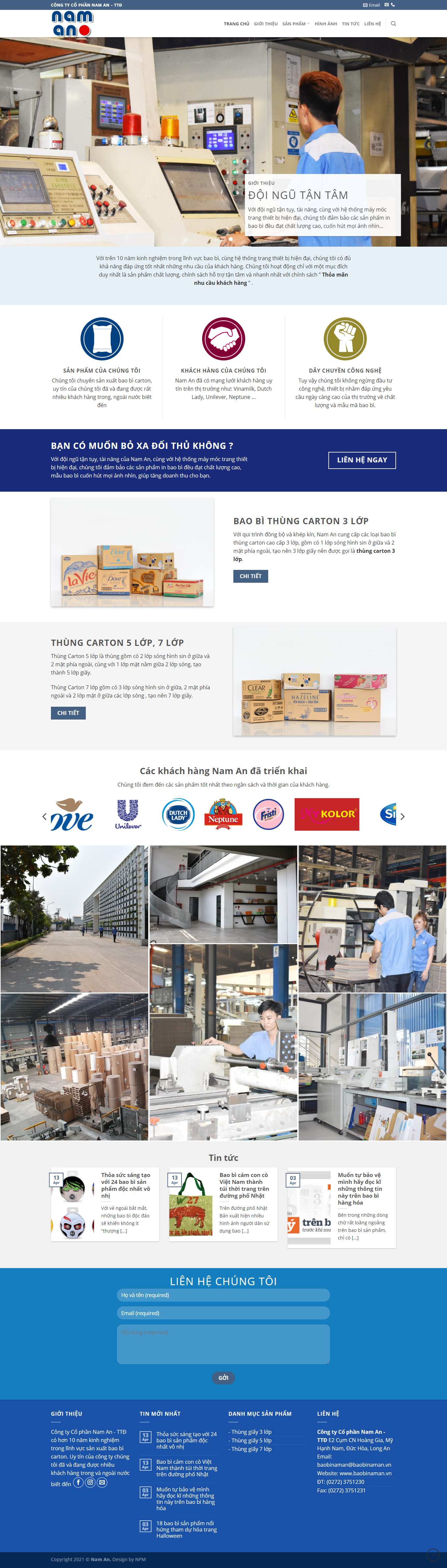 Thiết kế Web độc đáo baobinaman.vn